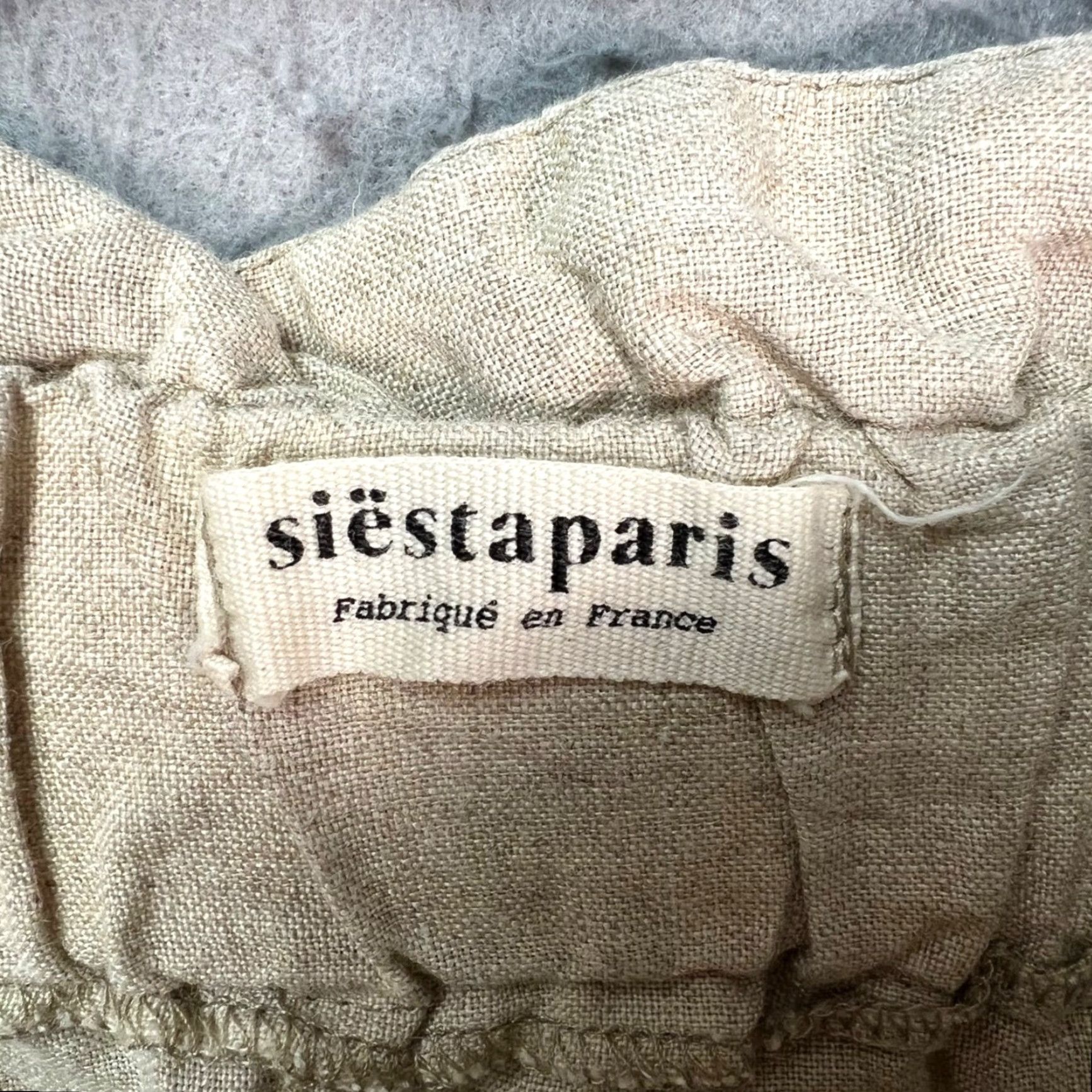 Vintage SiestaParis Womens XS High-Waisted Wide-Leg Linen Pants Beige Size 26" / US 2 / IT 38 - 3 Thumbnail