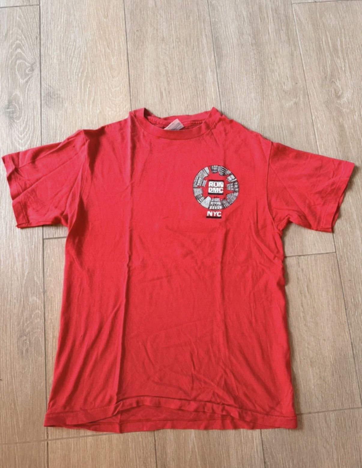 RUN DMC Vintage 80s RUN DMC NYC Hanes Made in USA Single Stitch Tee Size US S / EU 44-46 / 1 - 2 Thumbnail