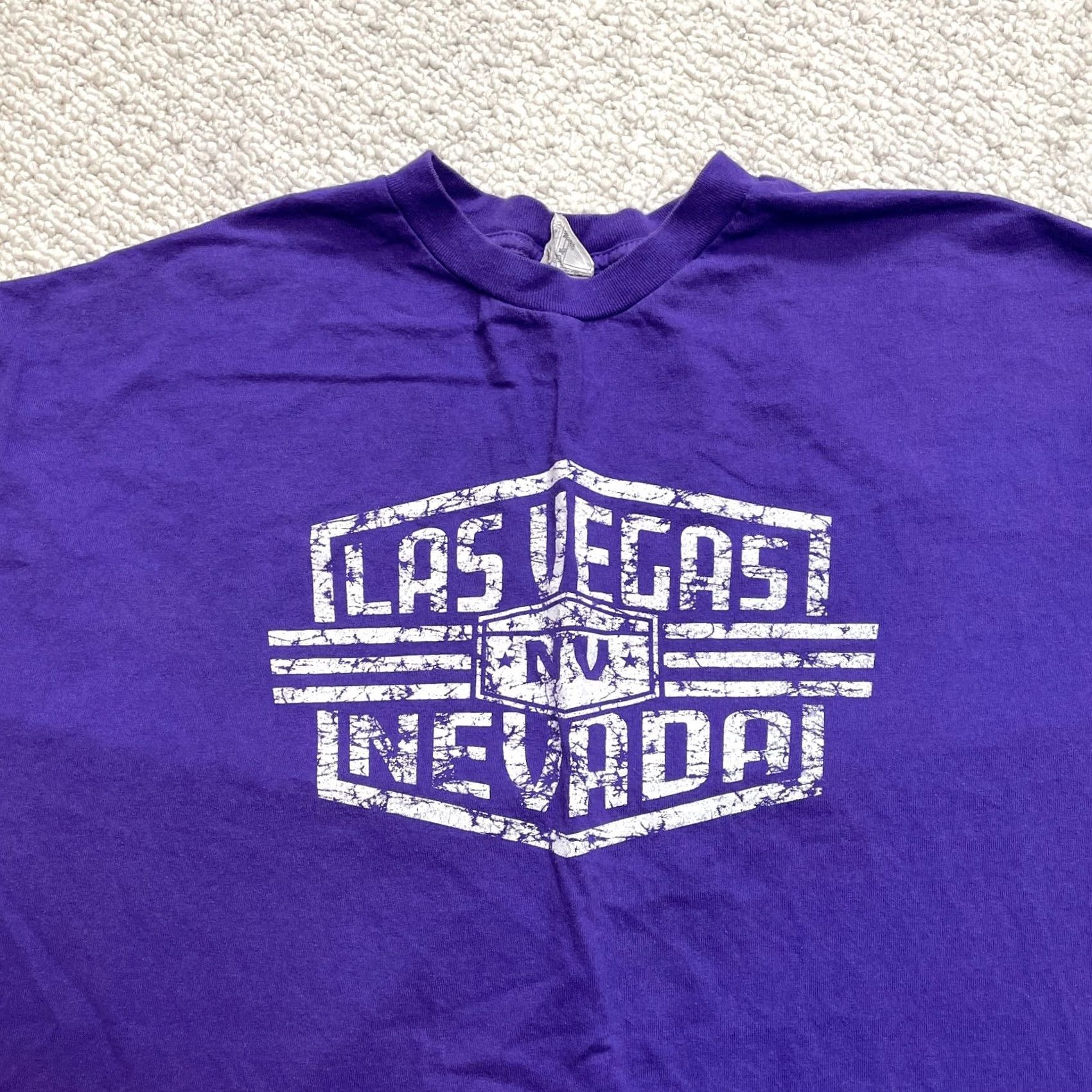 Vintage Alstyle Apparel & Activewear Shirt Mens 2XL Purple Las Vegas Nevada Logo Tee T-Shirt Crew Neck Short Sleeve Size US XXL / EU 58 / 5 - 2 Thumbnail