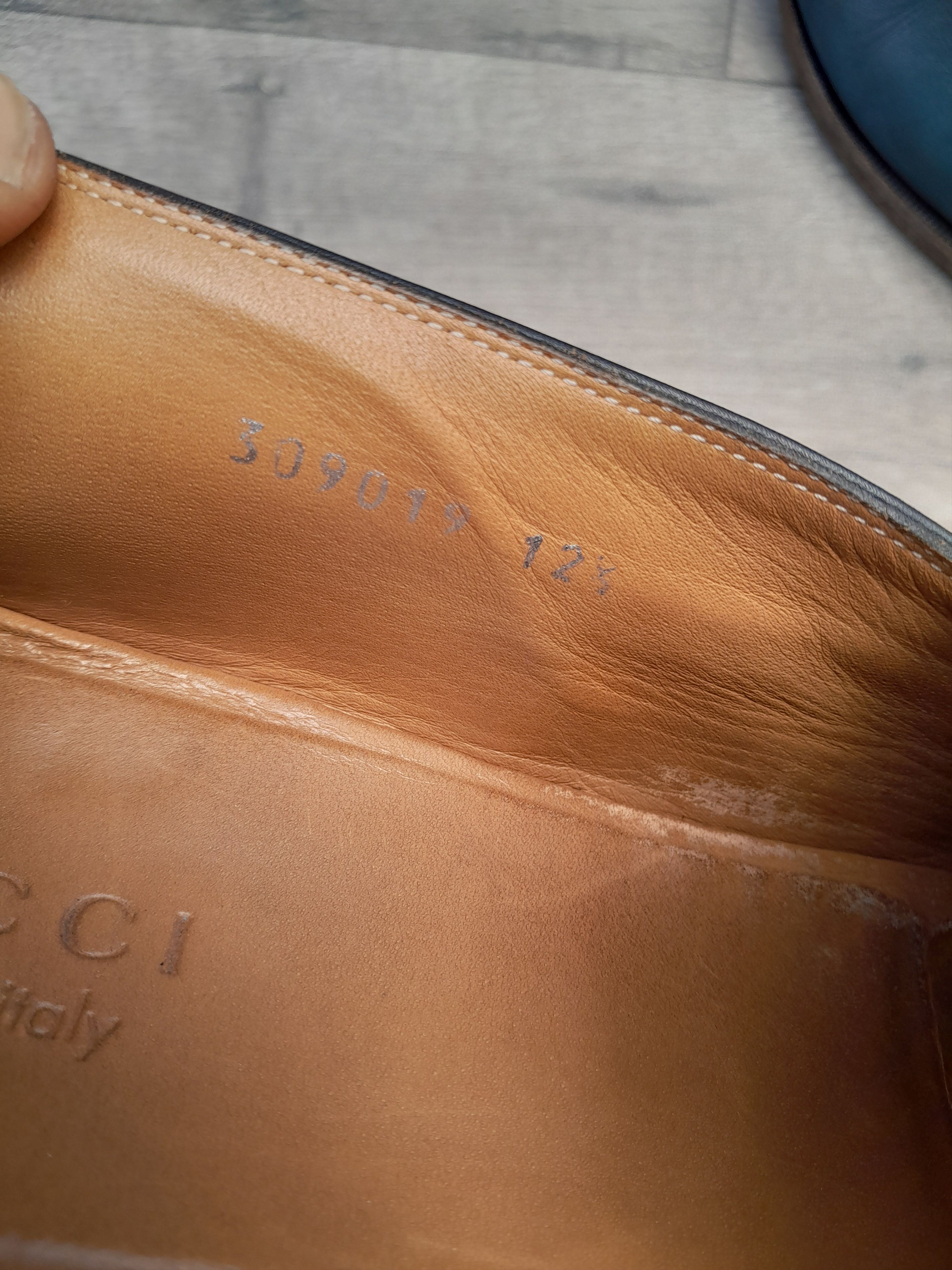 Gucci men's Gucci leather loafers in navy blue Size US 12.5 / EU 45-46 - 10 Thumbnail