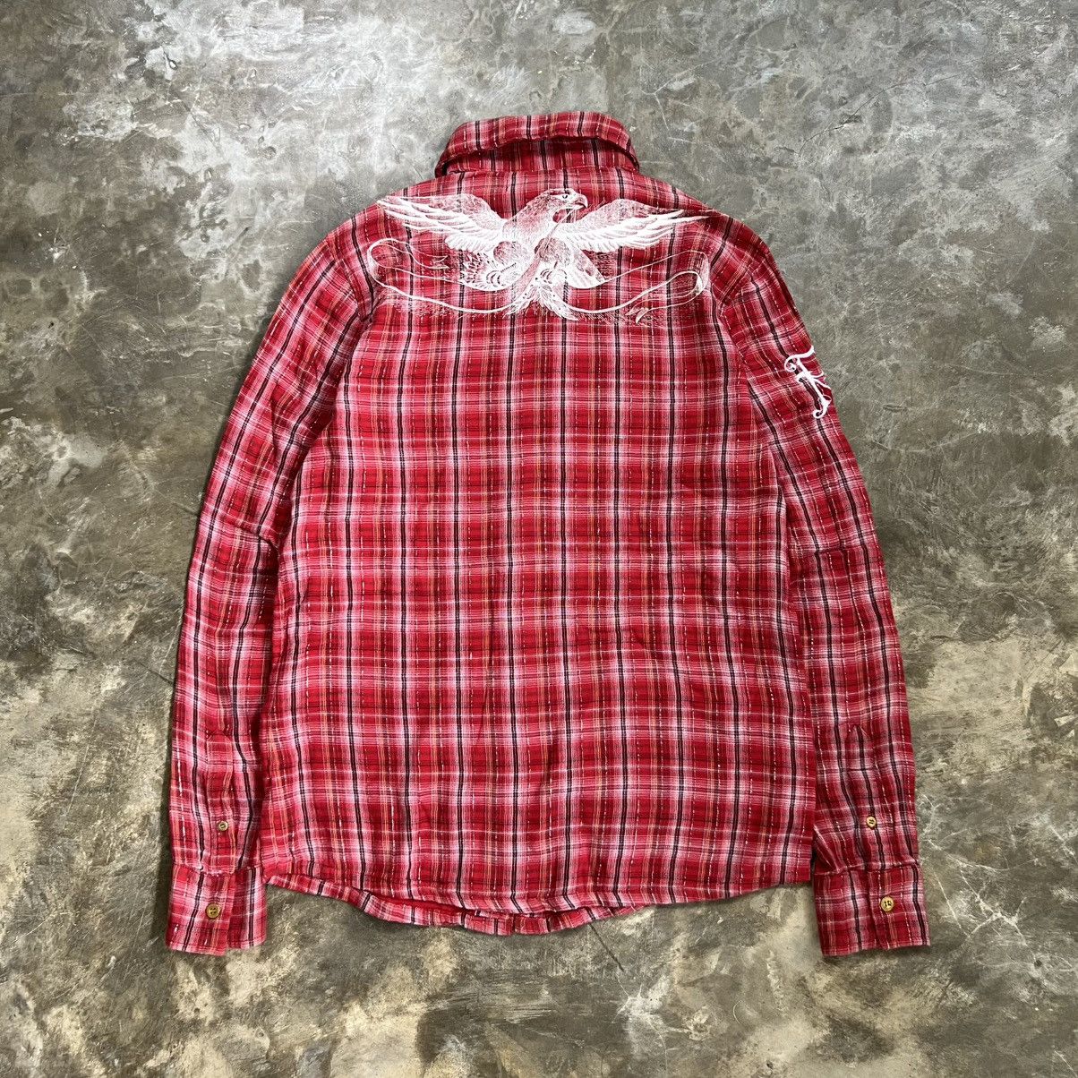 If Six Was Nine Roi Franc Skull If Six Was Nine Style Plaid LS shirt Size US M / EU 48-50 / 2 - 2 Thumbnail