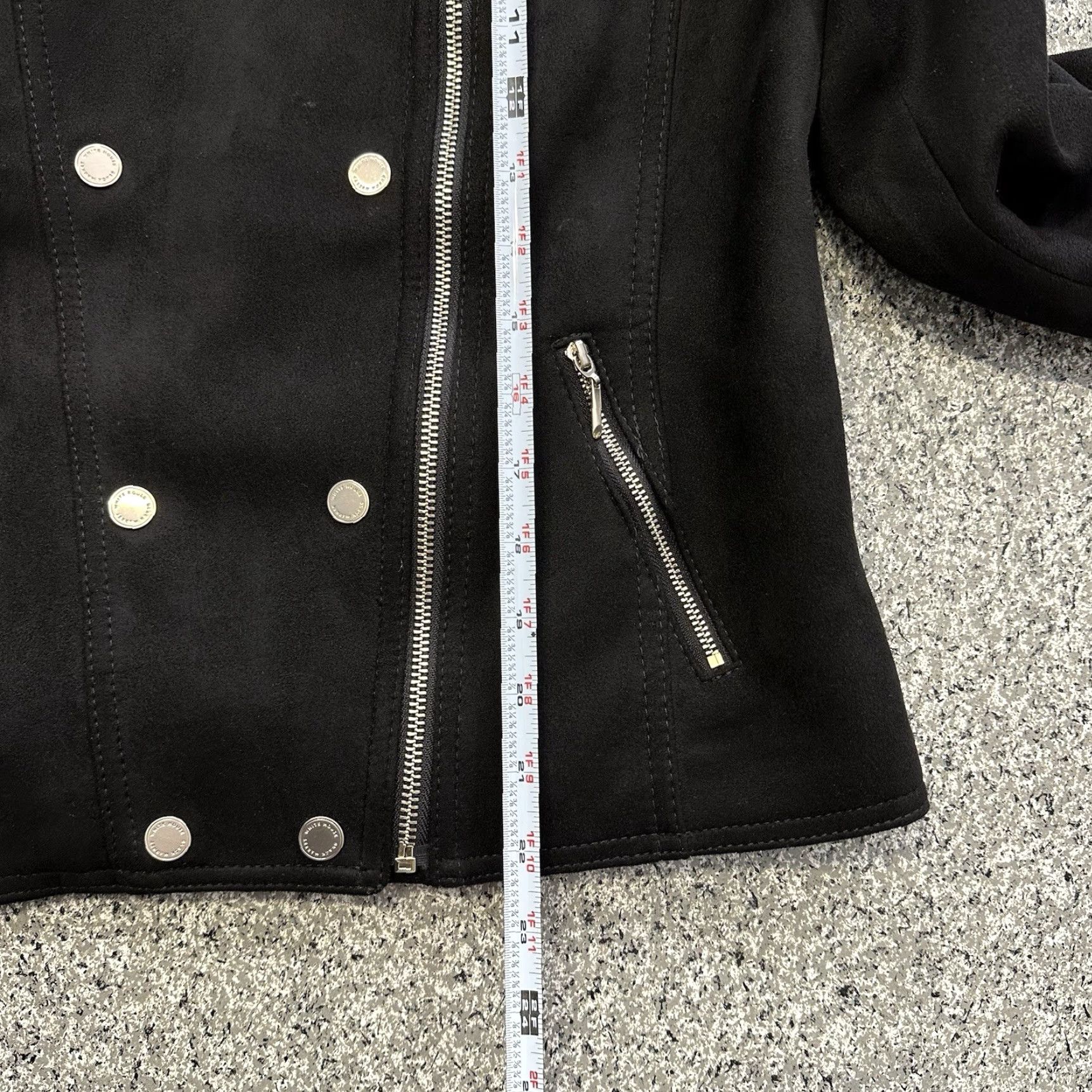 White House Black Market VINTAGE White House Black Market Suede Moto Jacket Womens 6 Black WHBM Jacket Women Black 90s Motorcycle Style Prints No Abbrev Size M / US 6-8 / IT 42-44 - 4 Thumbnail