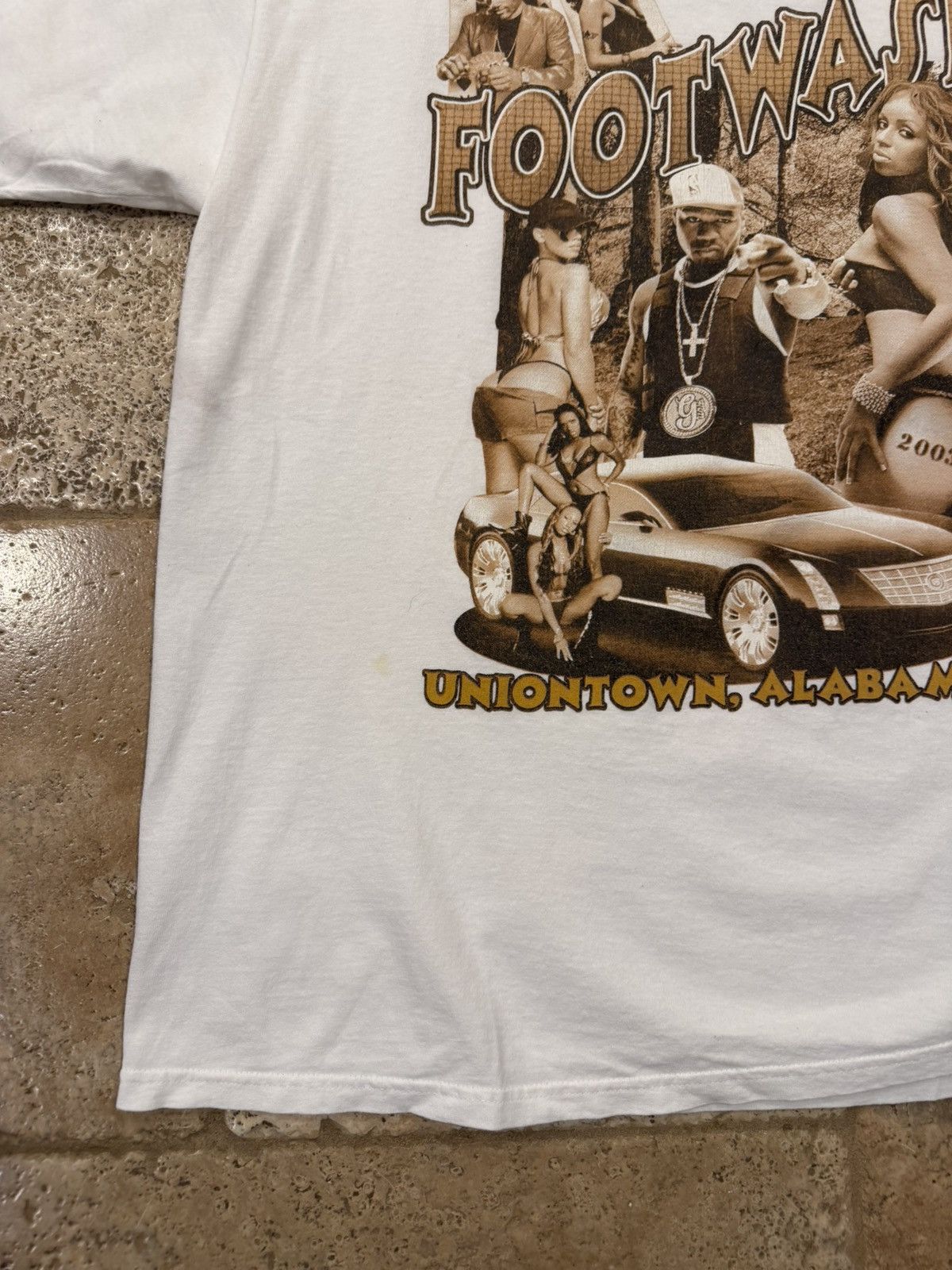 Vintage Vintage Footwash 50 Cent & Usher Uniontown Alabama 2003 Tee Size US XL / EU 56 / 4 - 7 Thumbnail