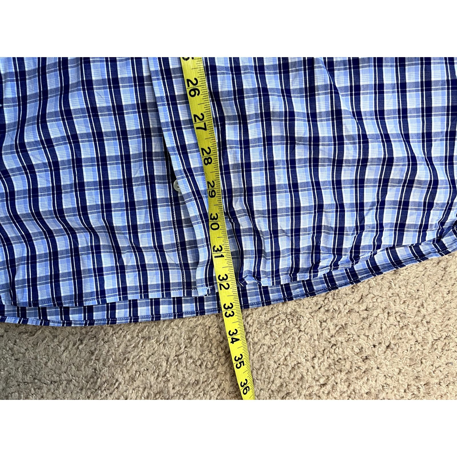 Michael Kors Men's Blue Plaid Button Up Michael Kors Shirt 16.5 Size US M / EU 48-50 / 2 - 6 Thumbnail