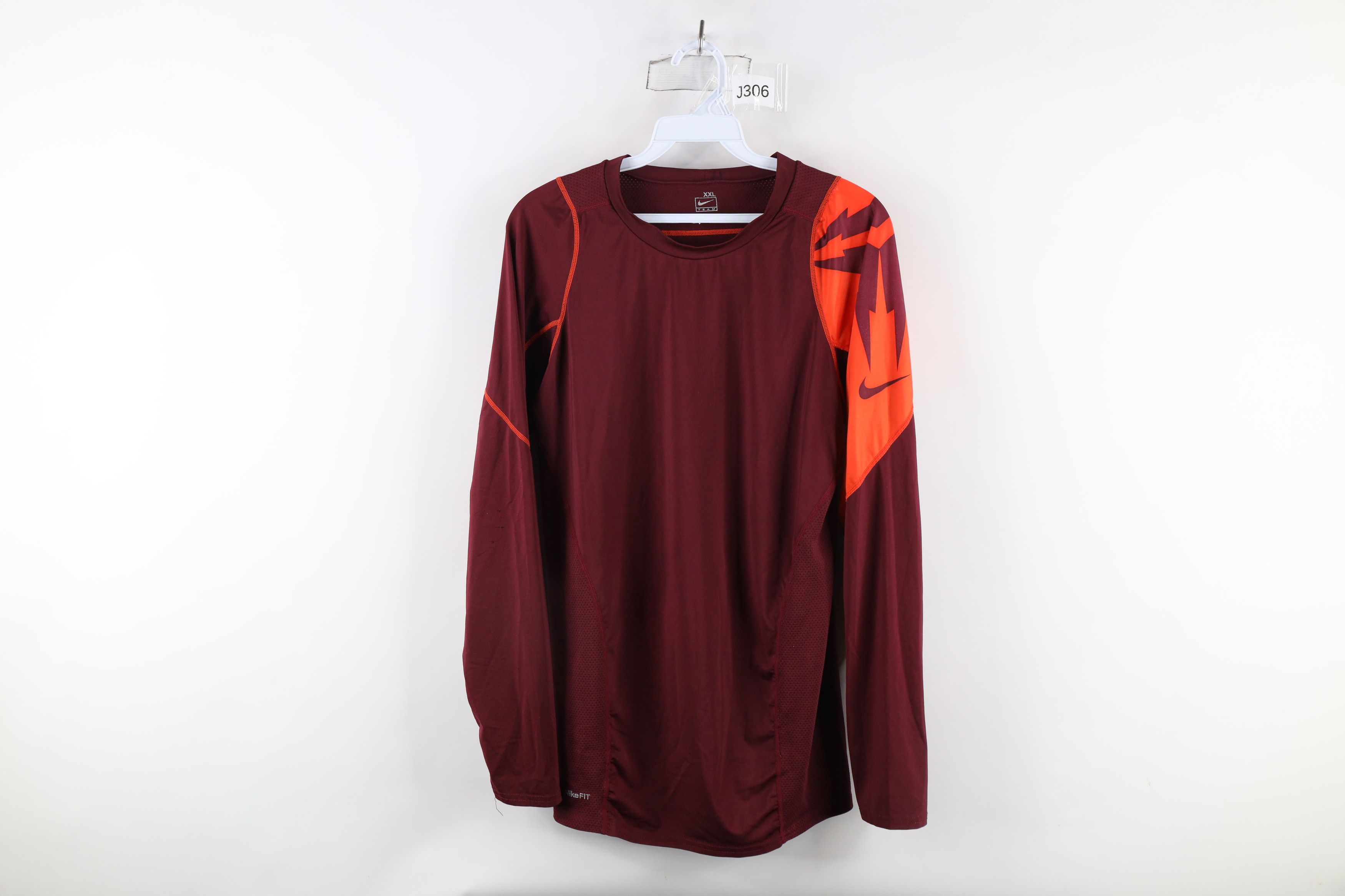 Nike × Vintage Vintage Nike Pro Training Gym Long Sleeve T-Shirt Red Size US XXL / EU 58 / 5 - 1 Thumbnail