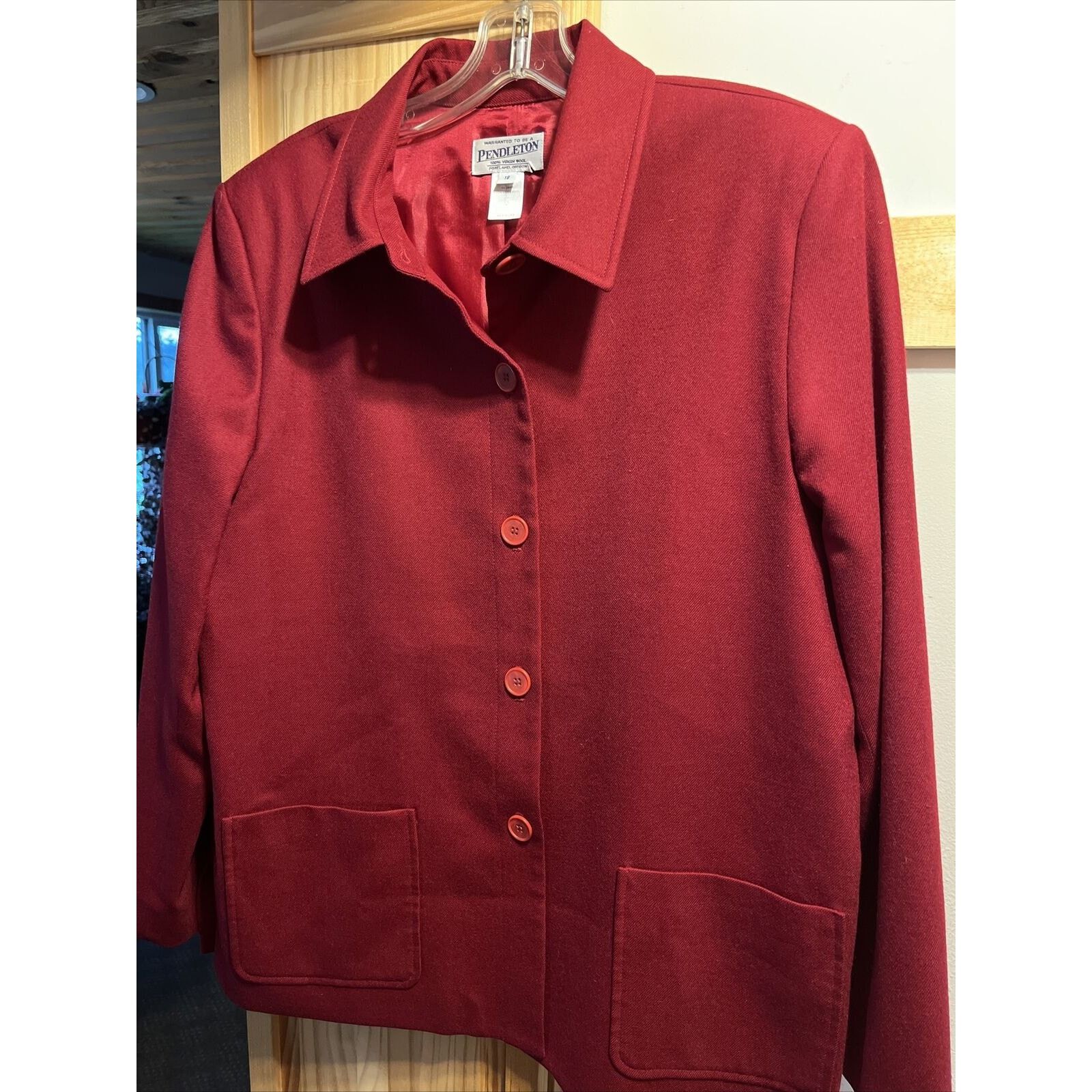 Pendleton Pendleton Vintage Women’s Size 18 Red Wool LS Button Up Coat Size XXL / US 16-18 / IT 52-54 - 12 Thumbnail