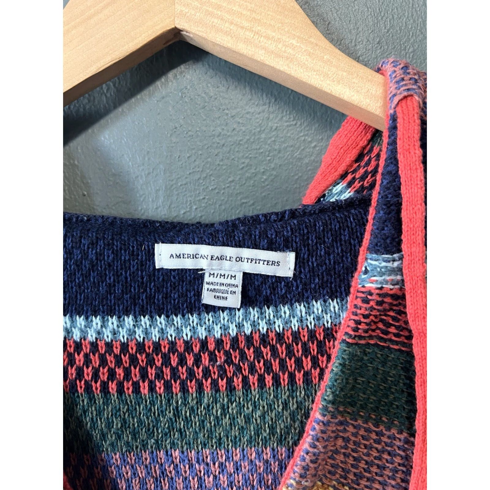 American Eagle Outfitters American Eagle Womens Multicolor Knit Hooded Sweater Size Medium Size M / US 6-8 / IT 42-44 - 3 Thumbnail