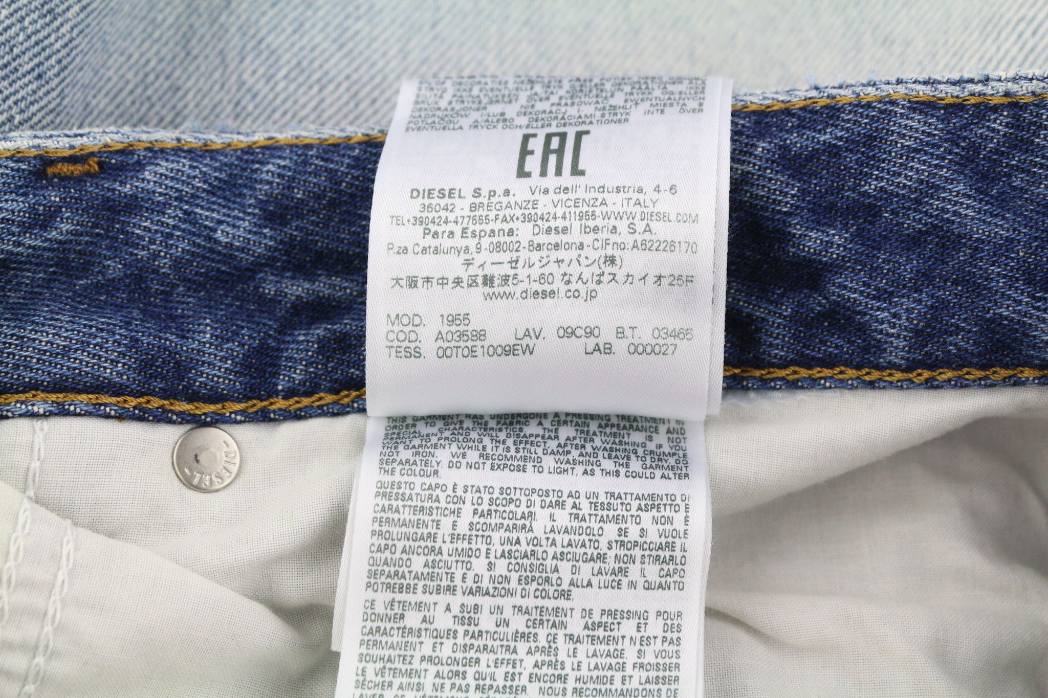 Diesel 1955 09C90 W32/L32 High Waist Distress 40393 Size US 32 / EU 48 - 11 Thumbnail