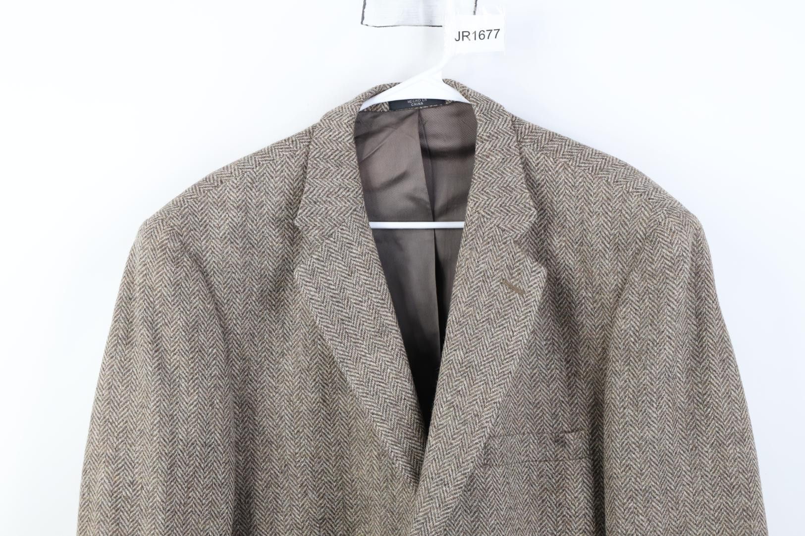 Vintage Vintage 90s Herringbone Suede Elbow Patch Blazer Suit Jacket Size US XXL / EU 58 / 5 - 2 Thumbnail