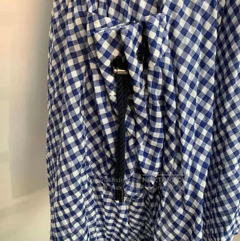 Burberry Burberry Blue Check Cotton Midi Dress. Size S / US 4 / IT 40 - 4 Thumbnail
