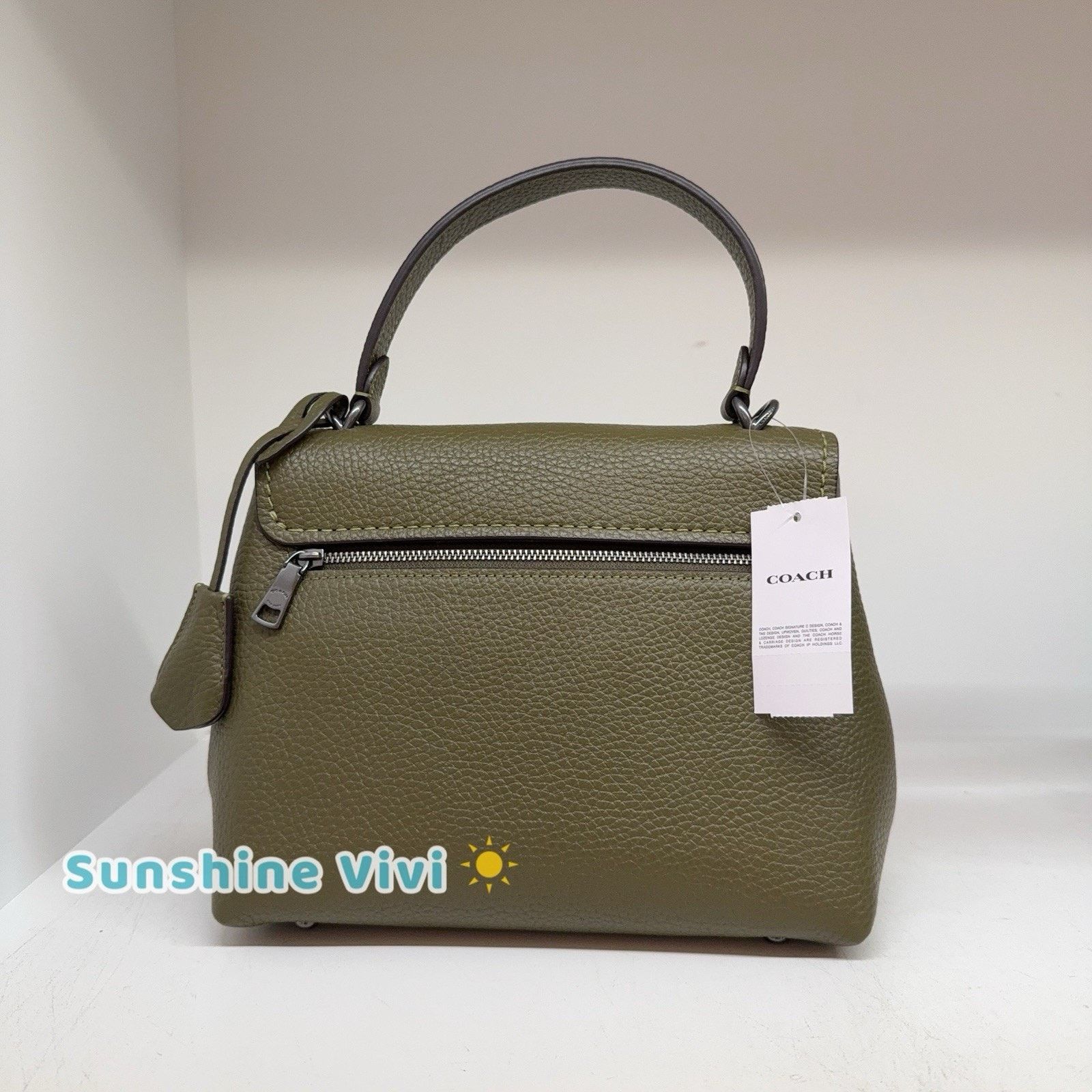 Coach NWT Coach Emory Top Handle Bag leather CCE53 QBOLV Olive Size ONE SIZE - 4 Thumbnail