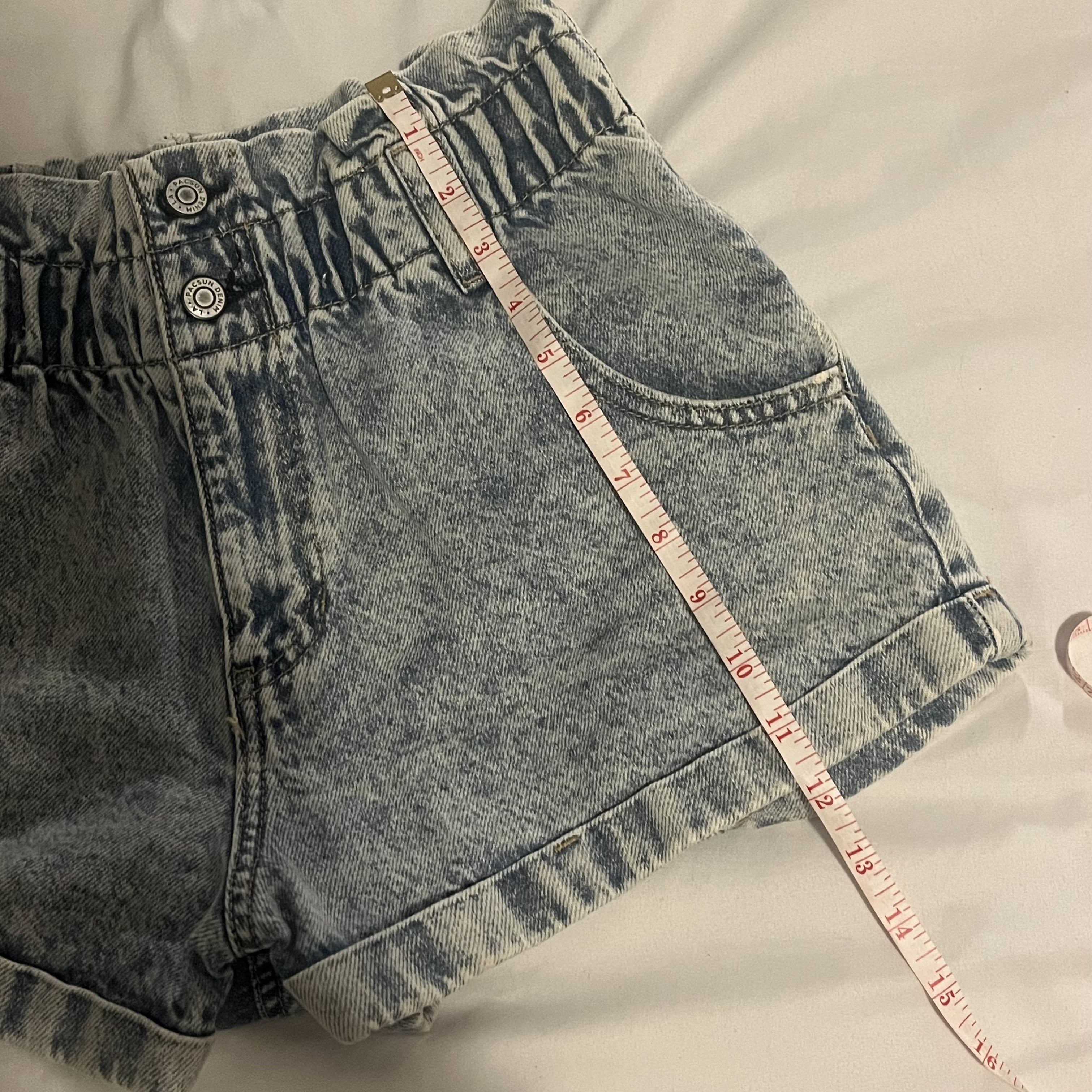 Pacsun PacSun Los Angeles High Waisted Blue Denim Shorts Size 30" / US 8 / IT 44 - 3 Thumbnail