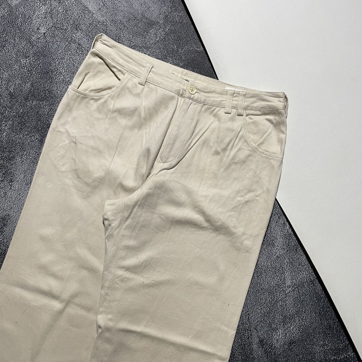 Balenciaga × Issey Miyake × Mademoiselle Non Non Vintage Mademoisele Non Non Cream Relaxed Pants Size US 30 / EU 46 - 2 Thumbnail