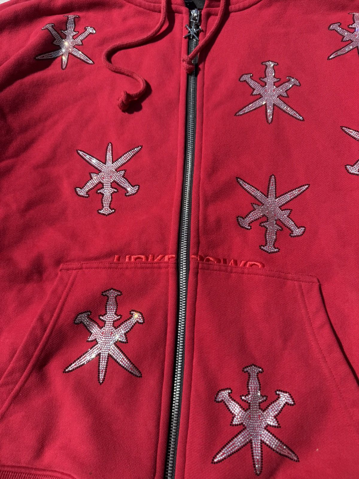 Unknown London Unknown London Rheistone Dagger Baggy Zip Hoodie Size US M / EU 48-50 / 2 - 3 Thumbnail