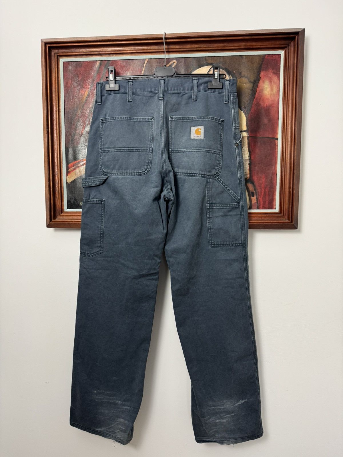 Carhartt Vintage 90s Carhartt Single Knee Washed Navy Rare Work Pant Size US 31 - 1 Thumbnail