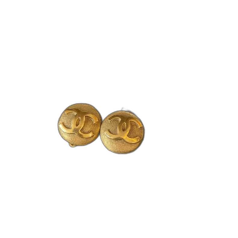 Vintage Chanel Gold Clip-On Earrings with Box