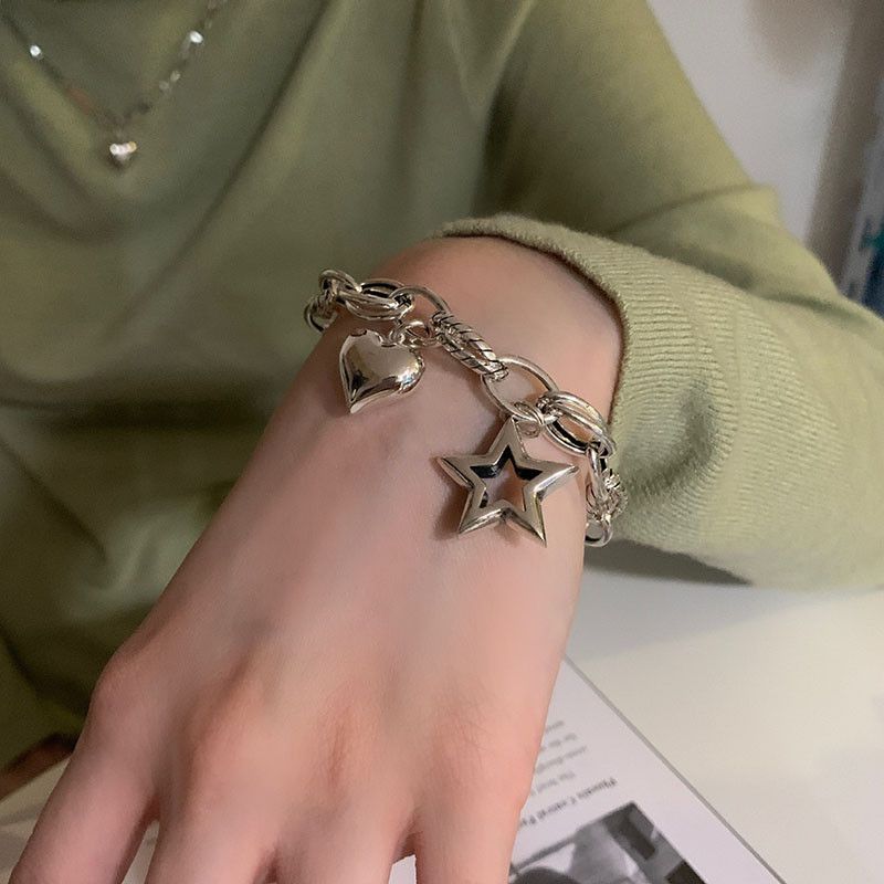 Jewelry × Vintage Sweet Love Heart Star Bracelet Size ONE SIZE - 2 Thumbnail