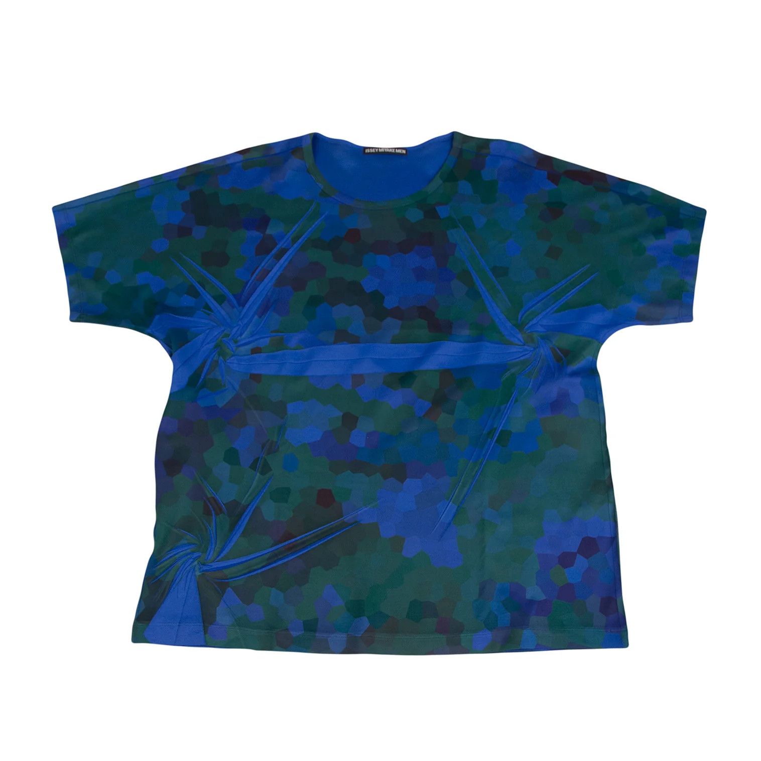 Issey Miyake Pleats Pixelated Print T-Shirt in Teal Green Size US XL / EU 56 / 4 - 1 Thumbnail