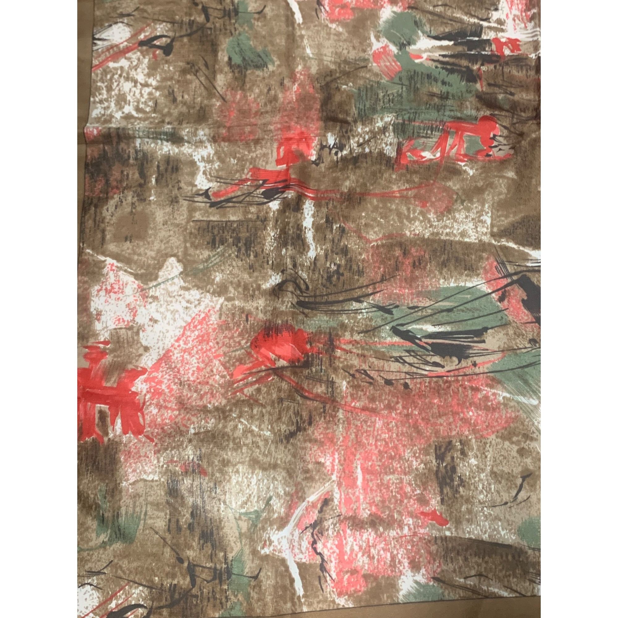 Vintage Vintage Abstract Floral Scarf Wall Art Polyester Made In Ita Size ONE SIZE - 4 Thumbnail