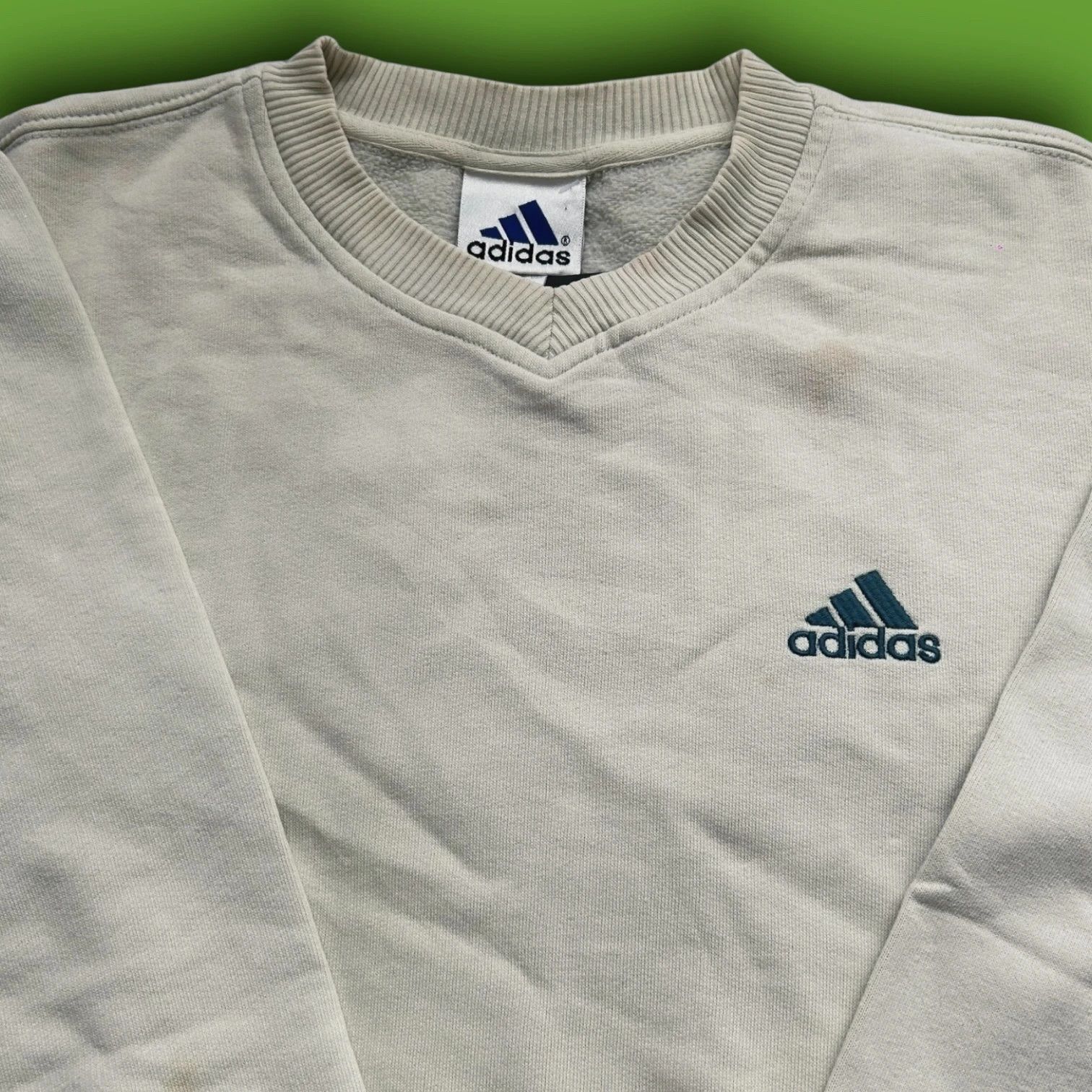 Adidas Vintage 90s Adidas Embroidered V Neck Sweatshirt Size US M / EU 48-50 / 2 - 3 Thumbnail