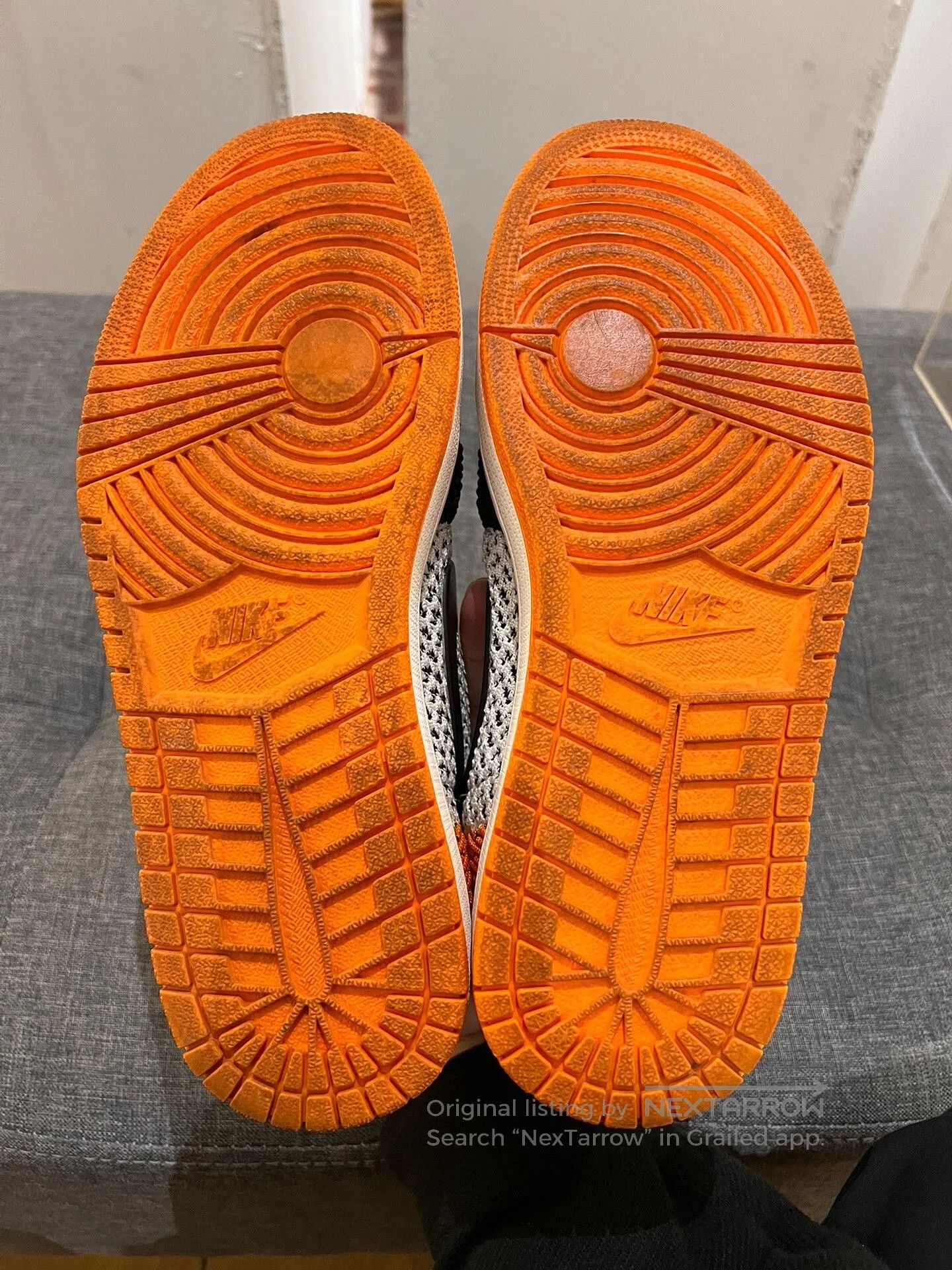 Jordan Brand aj1 low flyknit black orange sneakers. Size US 9.5 / EU 42-43 - 6 Thumbnail