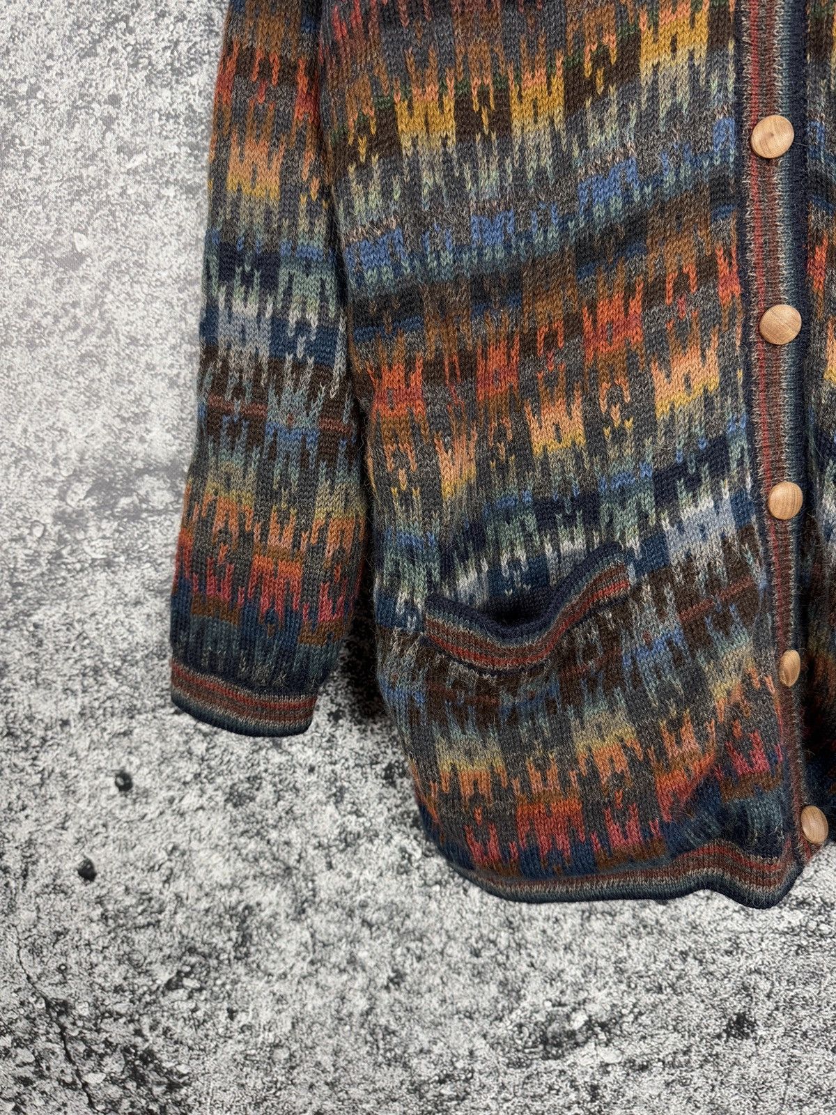 Vintage The Alpaca Collection Cardigan Multicolor Sweater M