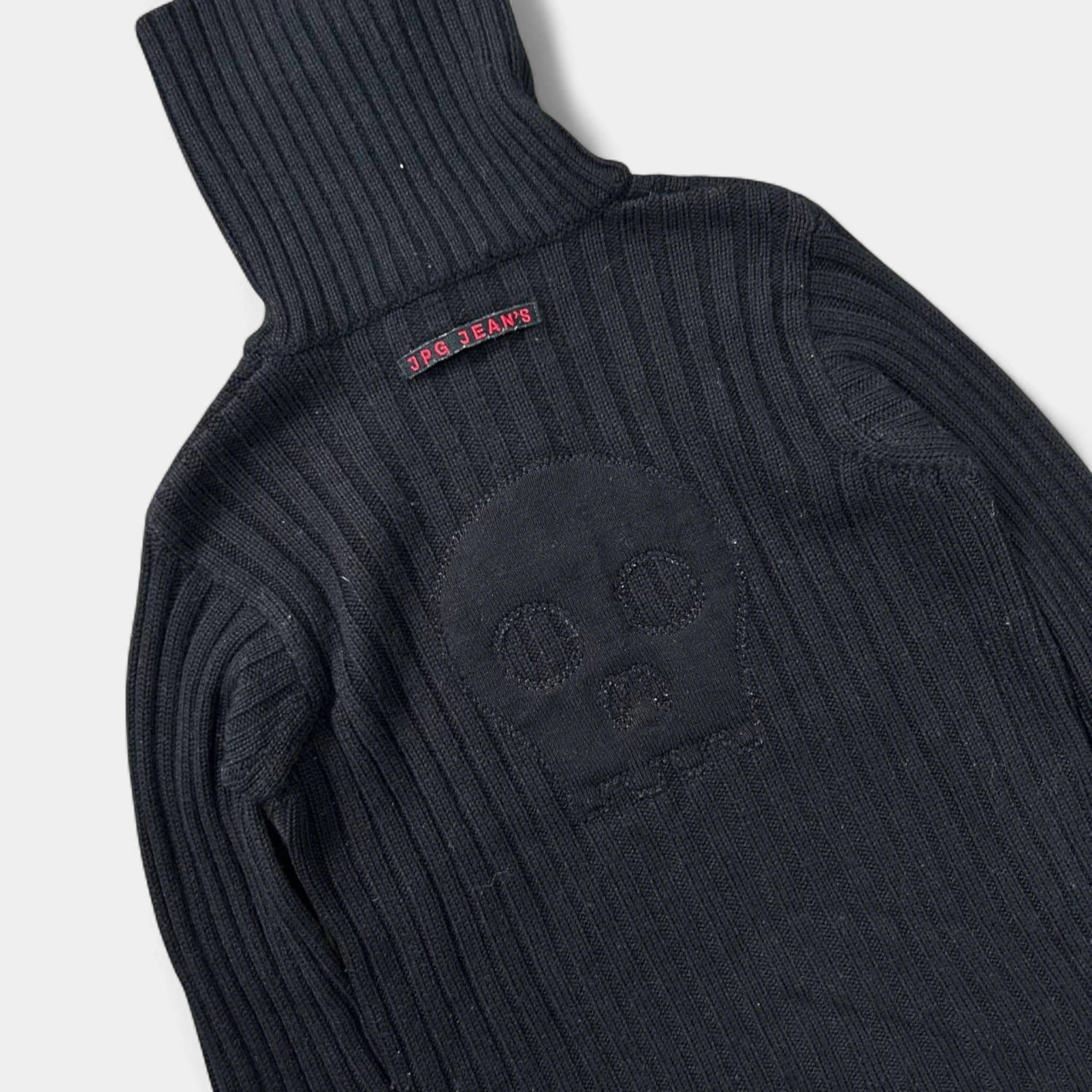 Jean Paul Gaultier Jean Paul Gaultier 2000s Linear Knit Skull Appliqué Turtlene Size US S / EU 44-46 / 1 - 6 Thumbnail