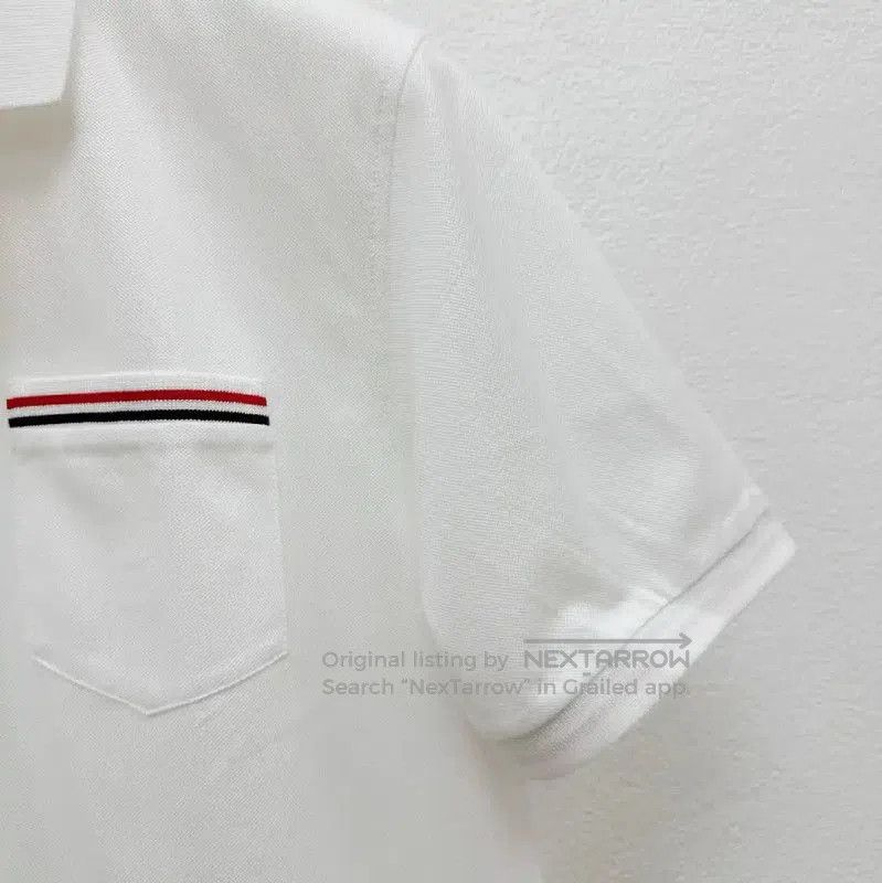 Thom Browne Thom Browne White Short Sleeve Polo Shirt . Size US L / EU 52-54 / 3 - 3 Thumbnail