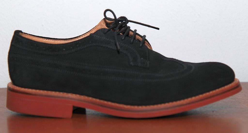 Mark McNairy × Sanders Made in UK Navy Suede Long Wing Brogue Size US 9 / EU 42 - 6 Thumbnail