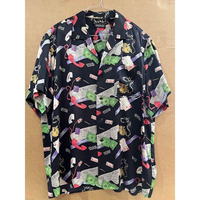 Nicole Miller × Vintage VTG 90s Nicole Miller Shirt Silk Wall Street Journal Sz L Size US L / EU 52-54 / 3 - 1 Thumbnail