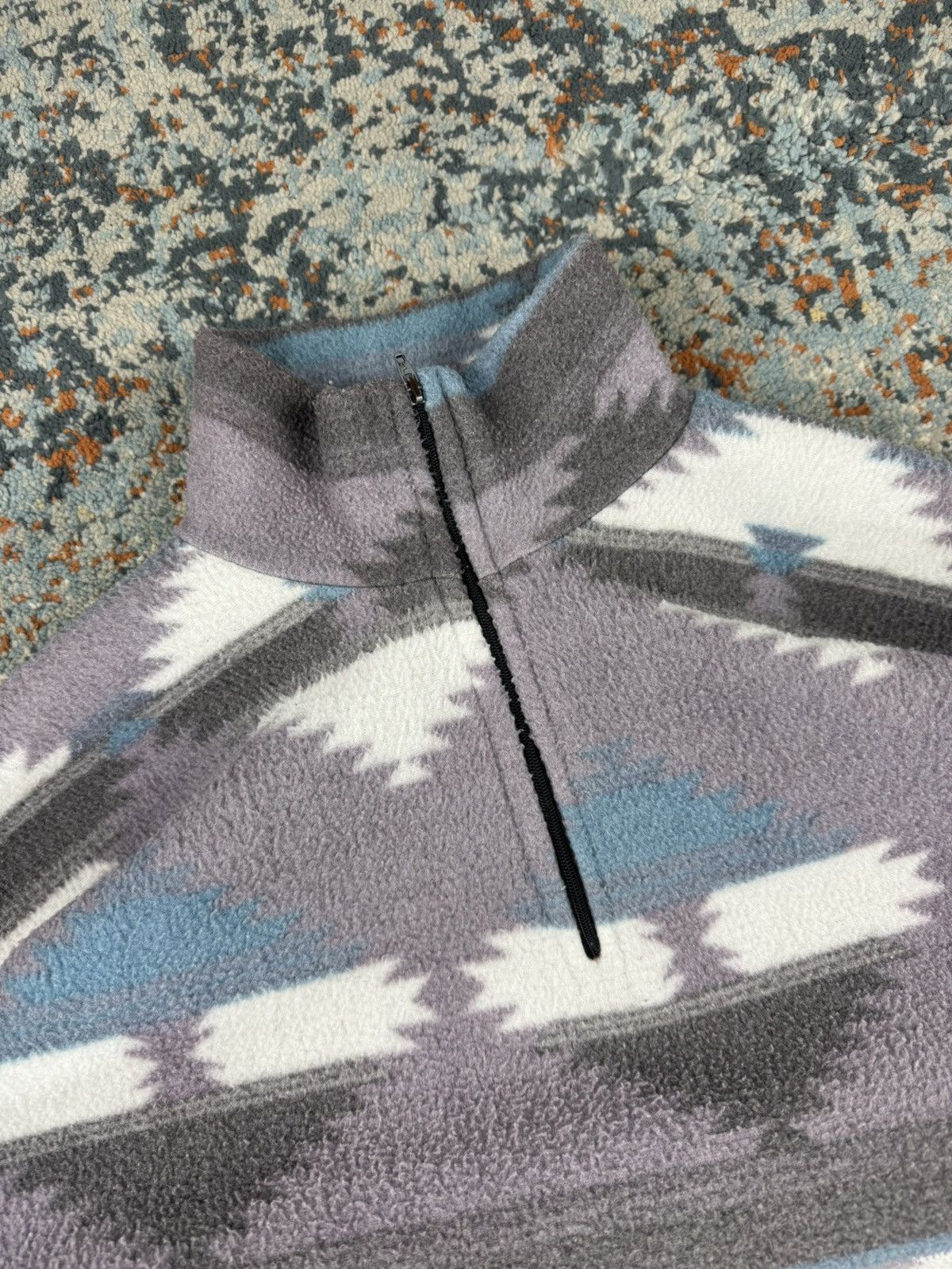 Vintage Vintage 90s quarter zip fleece sherpa jacket aztec navajo Size US L / EU 52-54 / 3 - 8 Thumbnail