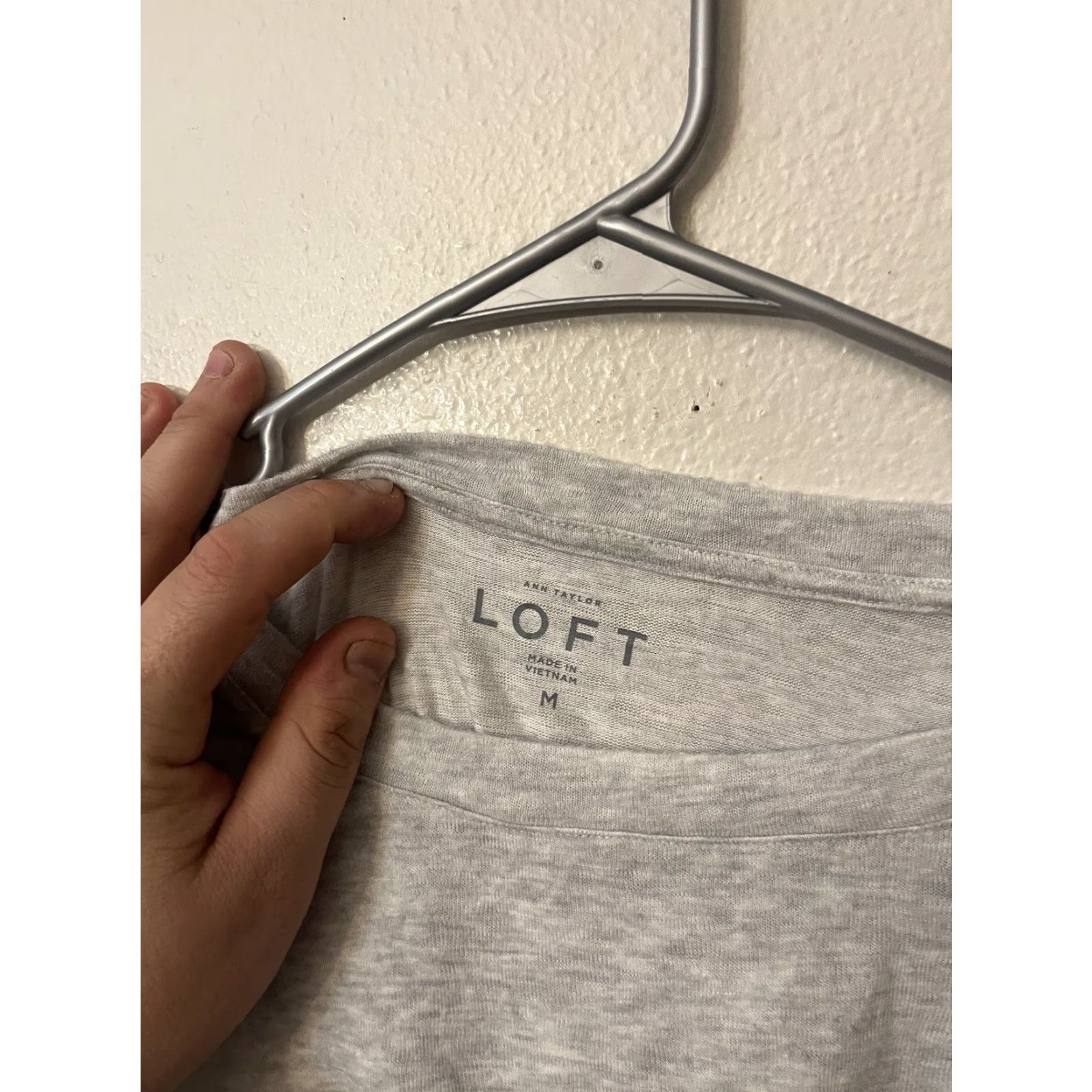 Loft LOFT Womens Pullover Sweatshirt Knit 3/4 Sleeve Gray Size M Regular Crew Neck Lightweight All Seasons Womens Size M / US 6-8 / IT 42-44 - 3 Thumbnail