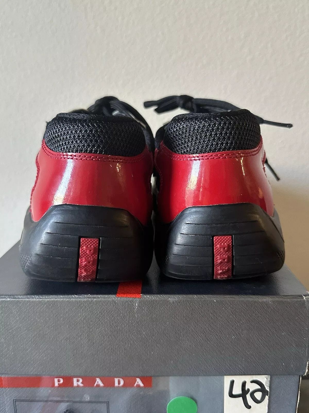 Prada Prada Cloudbust Sneakers Red White Black 9.5 Patent Leather Size US 9.5 / EU 42-43 - 9 Thumbnail