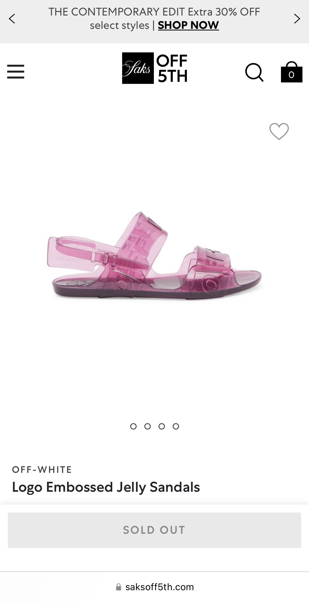Off-White NEW DS OFF-WHITE LOGO EMBOSSED JELLY SANDALS Size US 6 / IT 36 - 1 Thumbnail