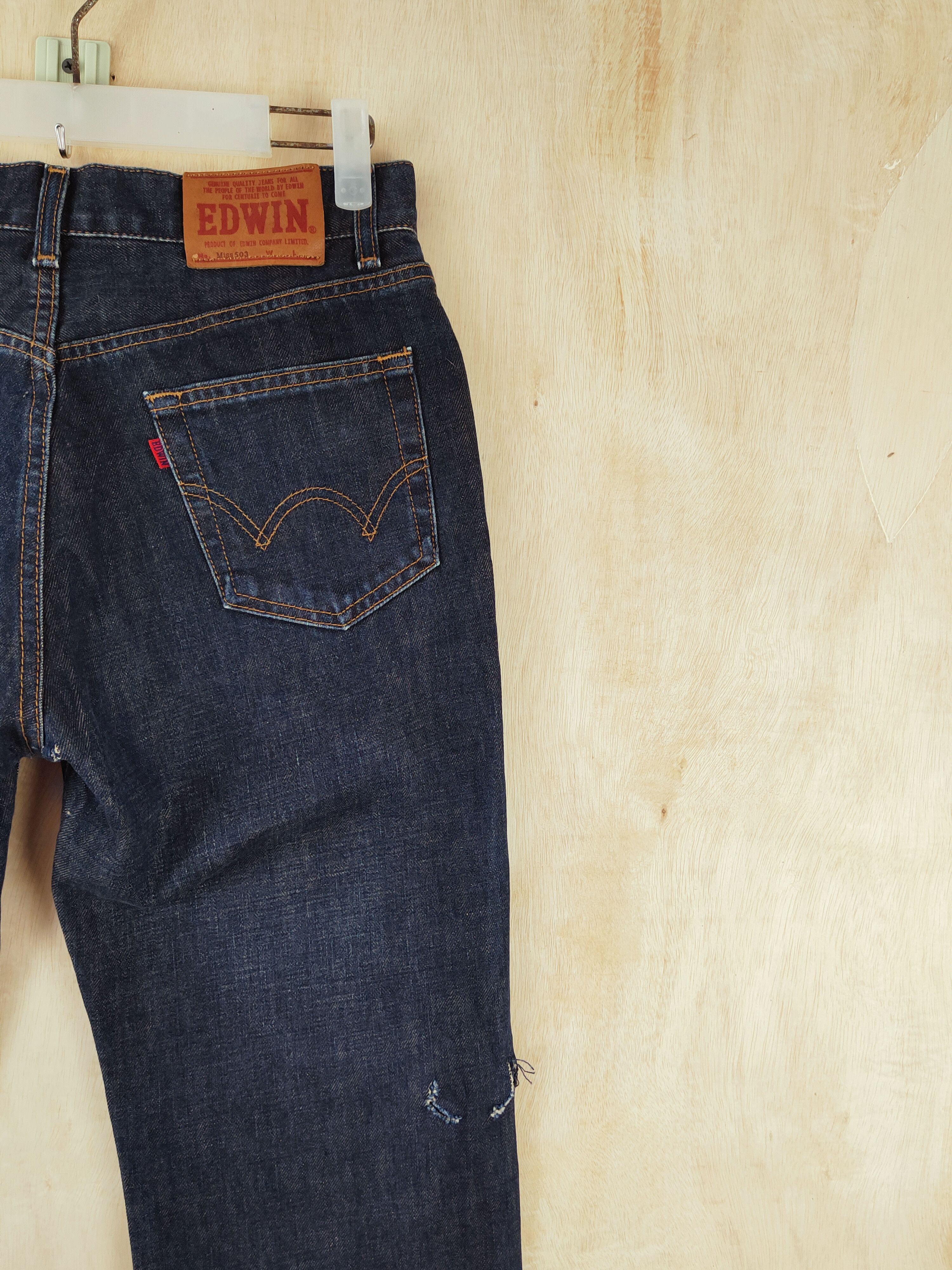 Edwin Edwin Dark Blue Distressed Ripped Jeans #S2678 Size US 30 / EU 46 - 13 Thumbnail