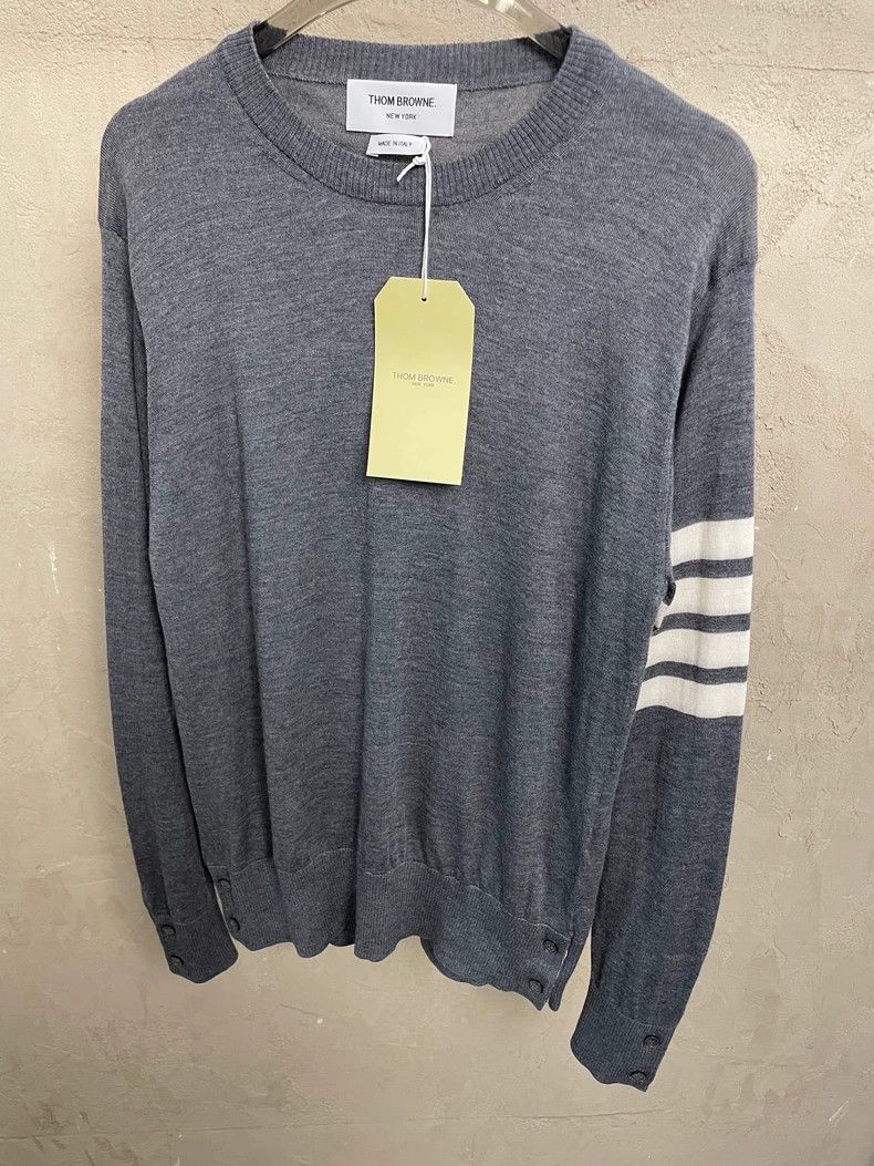 Thom Browne Thom Browne size2 Gray knitted wool sweater Size US M / EU 48-50 / 2 - 3 Thumbnail