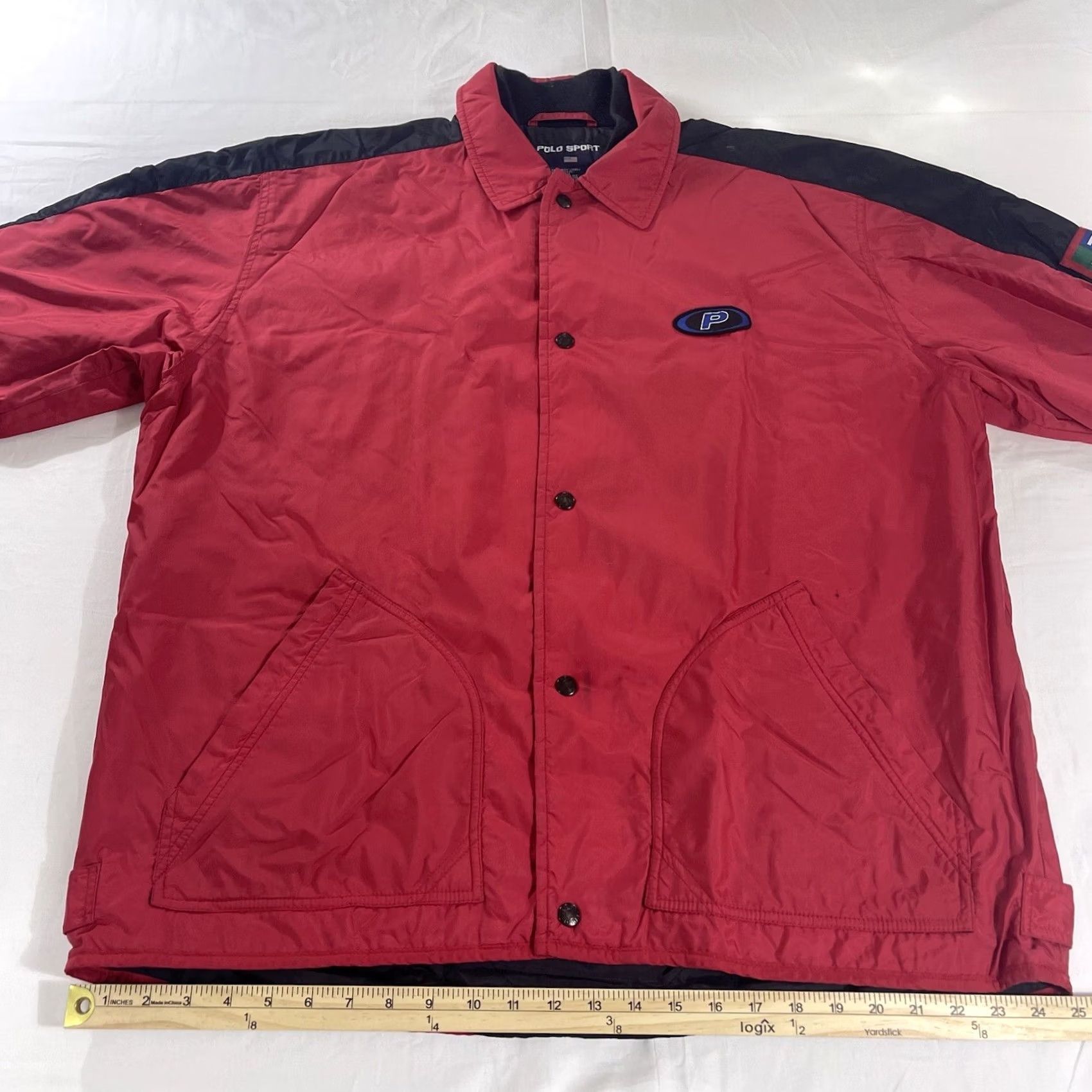 Ralph Lauren VINTAGE Ralph Lauren Polo Sport Windbreaker Jacket Mens L Red Patch Logo 90s Jeans? Size US L / EU 52-54 / 3 - 7 Thumbnail