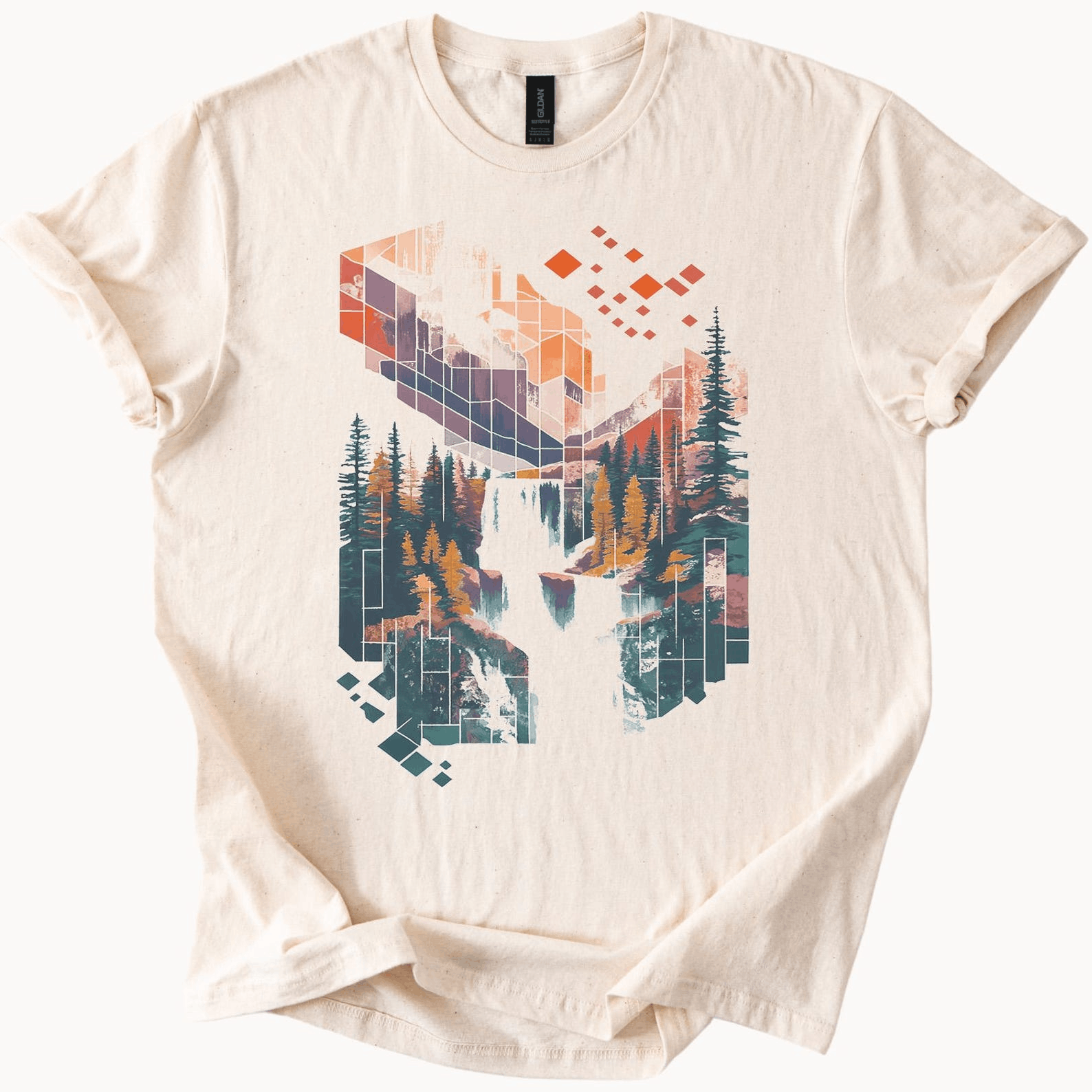 Other Geometric Mountain Waterfall T-Shirt Size M / US 6-8 / IT 42-44 - 1 Thumbnail