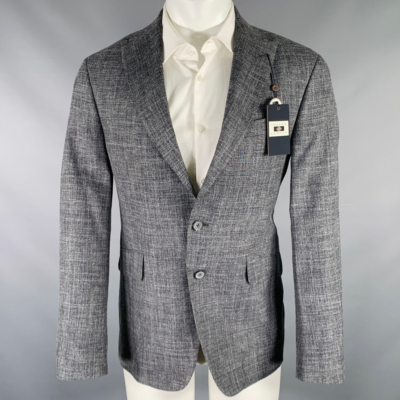 Joseph Abboud JOSEPH ABBOUD Size 40 Grey White Woven Wool Linen Sport Coat Size 40R - 1 Thumbnail