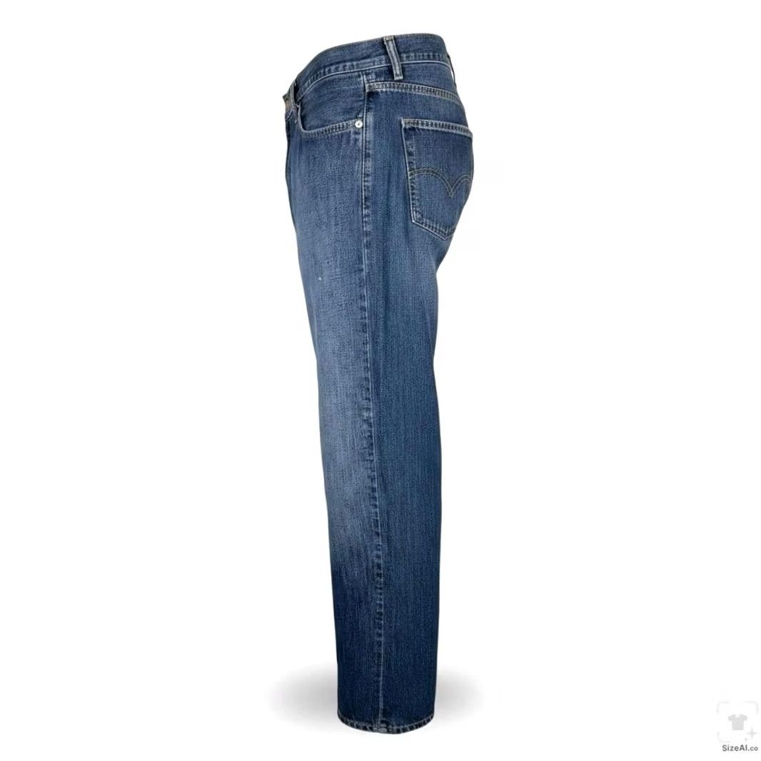 Levi's Levi's 514 Jeans Mens 38x32 Blue Medium Wash Straight Denim Zip Fly Regular Fit 5-Pocket World USA Leather Patch Logo Vintage: No Size US 38 / EU 54 - 3 Thumbnail
