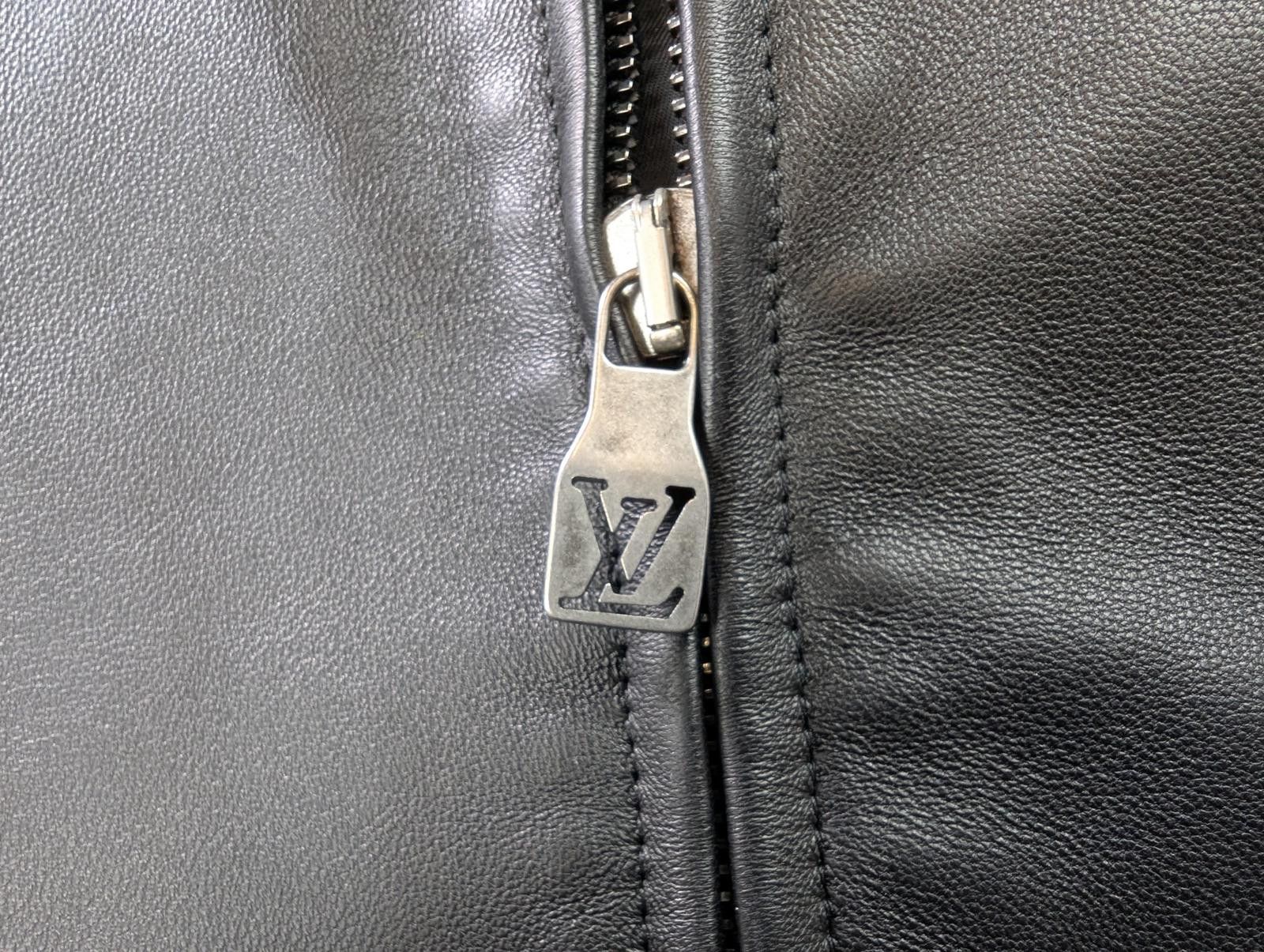 Louis Vuitton Mix Leather Track Top in Black