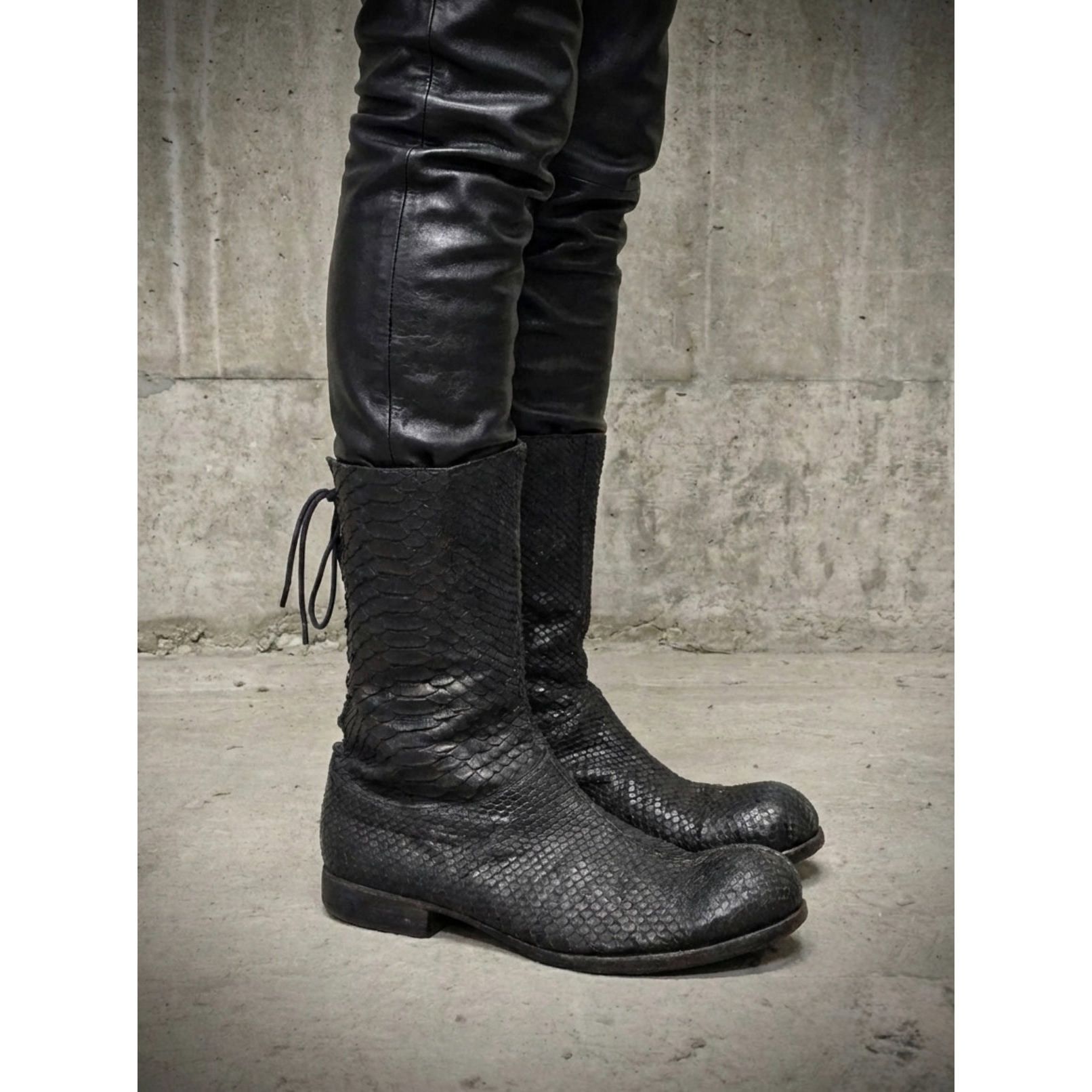 Carpe Diem Carpe Diem Early Charcoal Python Skin Back-Lace Boots Size US 10 / EU 43 - 2 Thumbnail