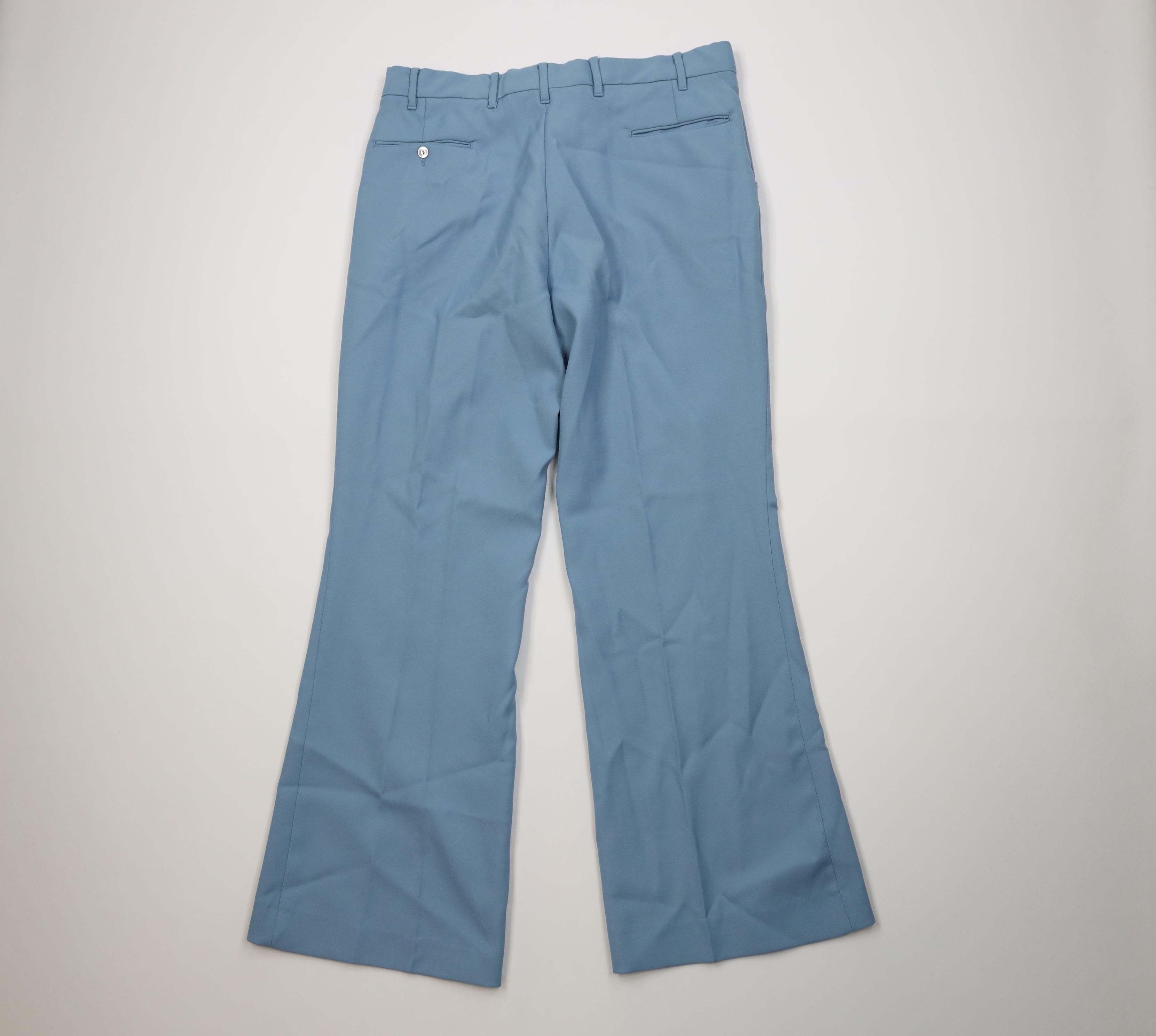 Vintage Vintage 70s Streetwear Bell Bottoms Chino Pants Blue USA Size US 34 / EU 50 - 9 Thumbnail