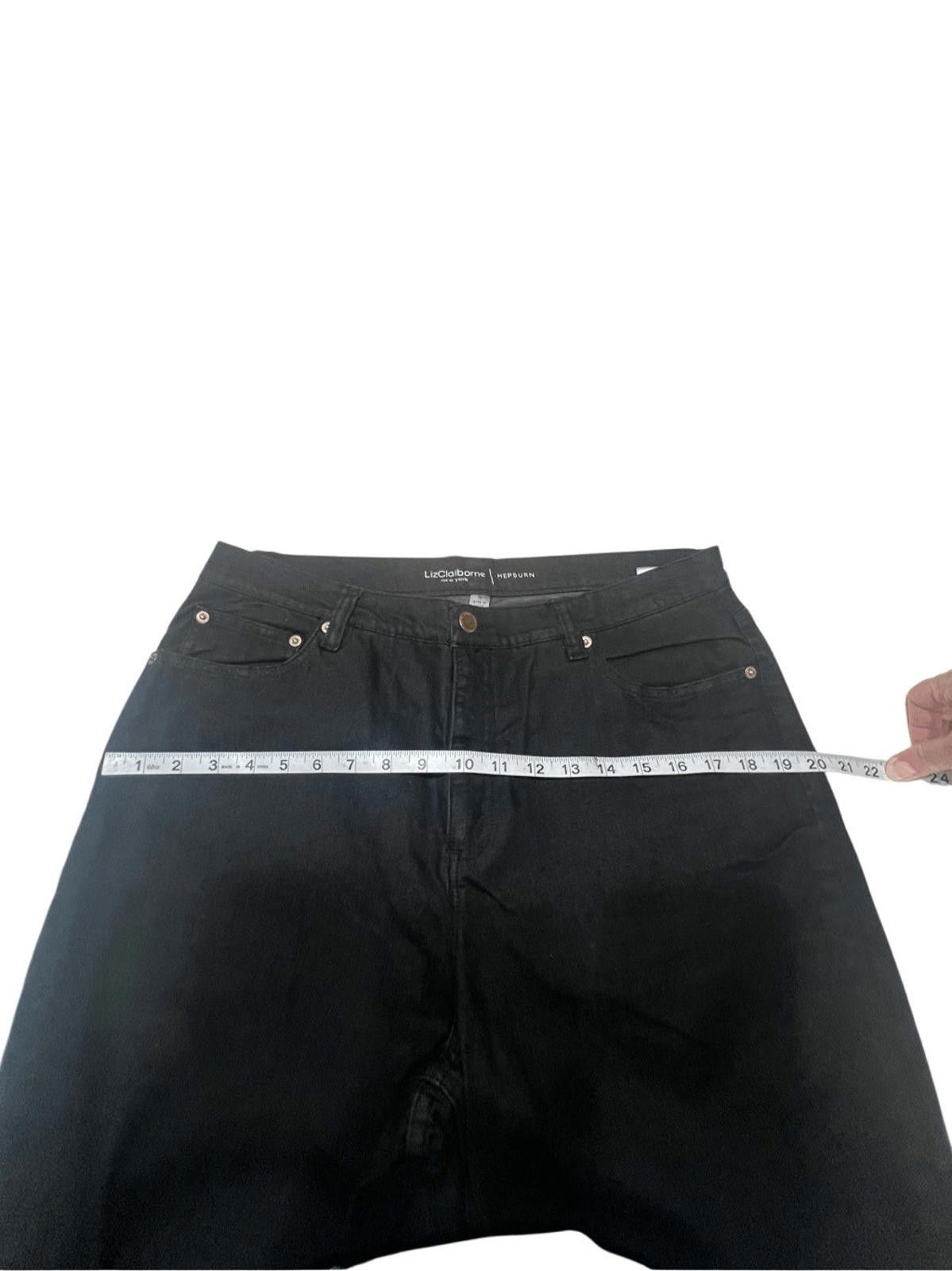 Designer Liz Claiborne Hepburn Black Jeans Sz 16 Size 38" / US 16 / IT 52 - 5 Thumbnail