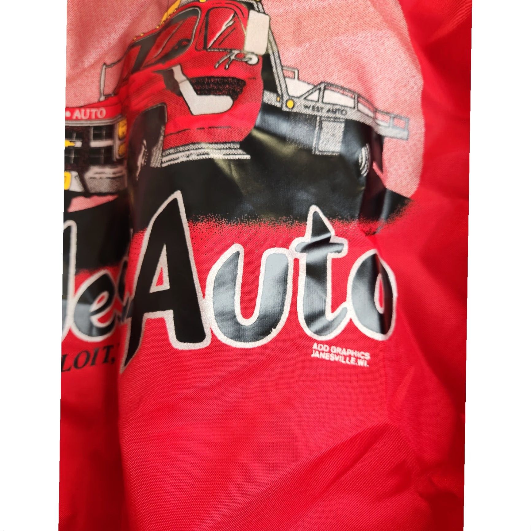 Vintage VINTAGE West Auto Beloit Wisconsin Chevy Chevrolet Satin Bomber Jacket Large Manufacturer Aristo Jac Red Unisex Adults Jacket Mens Size US L / EU 52-54 / 3 - 5 Thumbnail