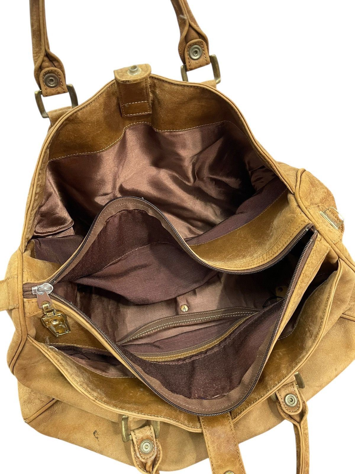 Genuine Leather Full Leather Patina Unknown Japan Vtg 80s Duffle Bag 1🟩6 Size ONE SIZE - 22 Thumbnail
