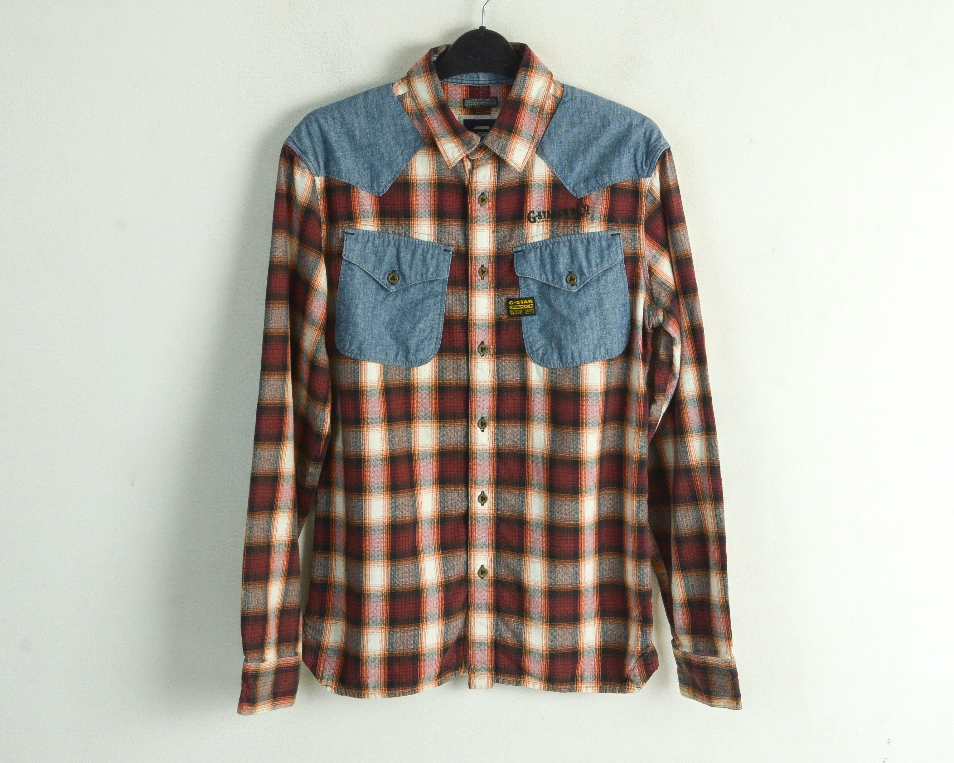 G-Star CO COWBOY SHIRT M Button Up Checked Long Sleeve Tartan Plaid Size US M / EU 48-50 / 2 - 1 Thumbnail