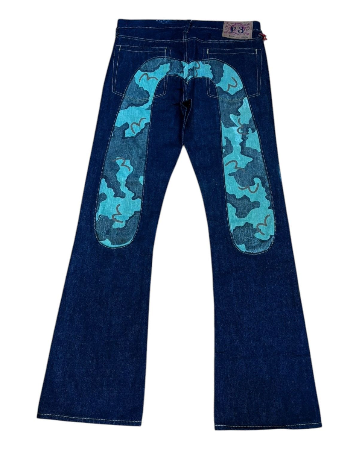 If Six Was Nine Flare Jeans Japanese Brand Evisu Bootcut Camo Denim Jeans Size US 32 / EU 48 - 1 Thumbnail