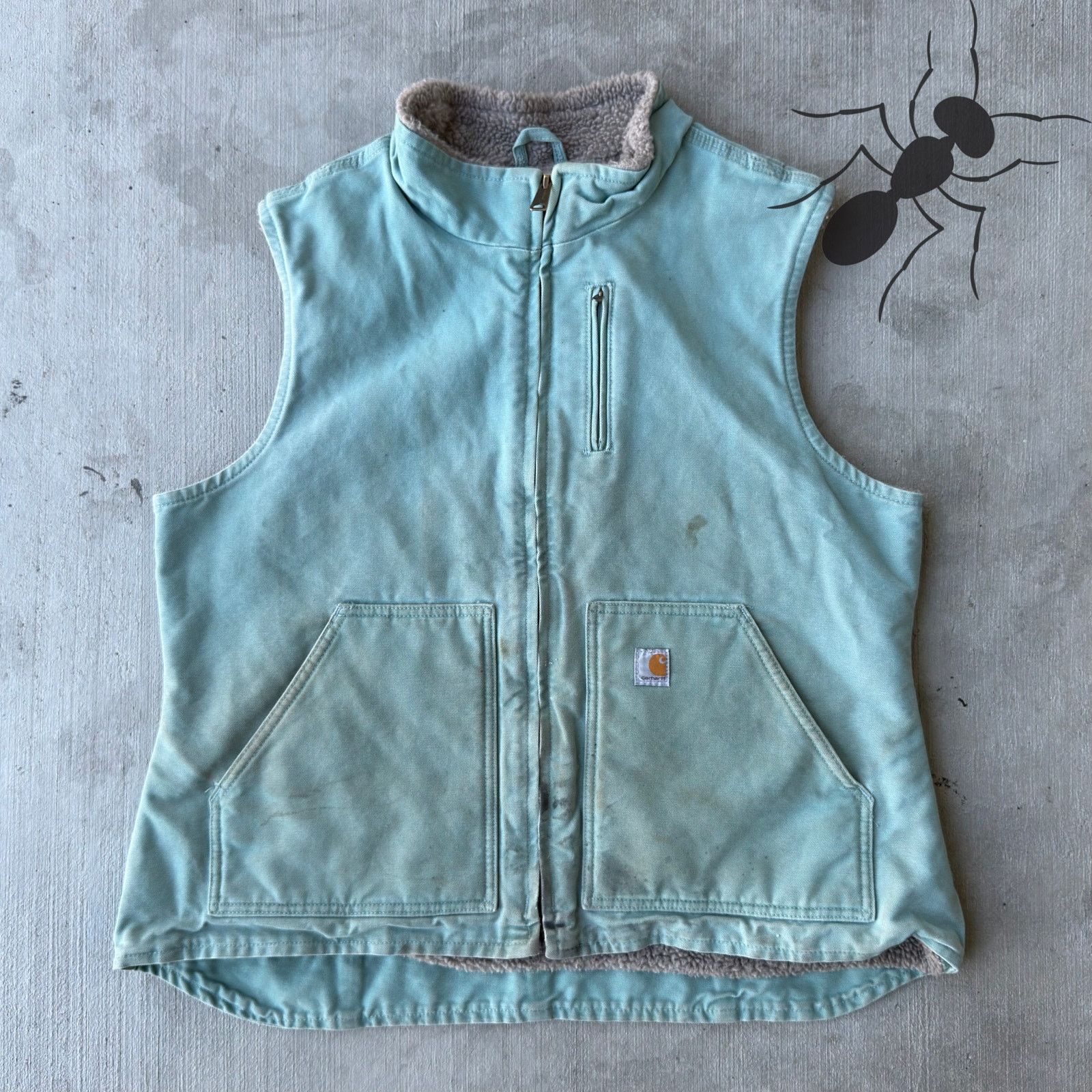Carhartt × Vintage Carhartt WOMENS WV001 Light blue work wear vest Size US XL / EU 56 / 4 - 1 Thumbnail
