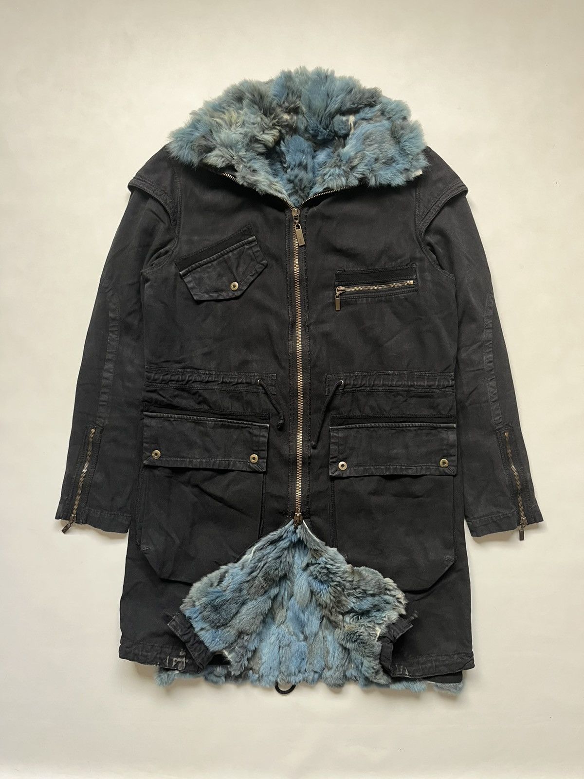 Just Cavalli Just Cavalli Vintage Archive Utility Parka Coat Rabbit Fer Size US M / EU 48-50 / 2 - 1 Thumbnail